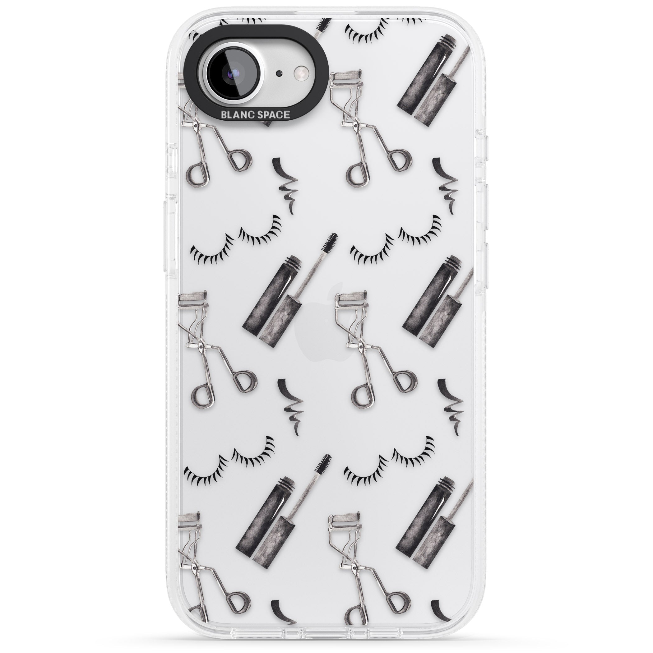 Eyelash Makeup Pattern iPhone 16e Clear Case Impact Air - Blanc Space