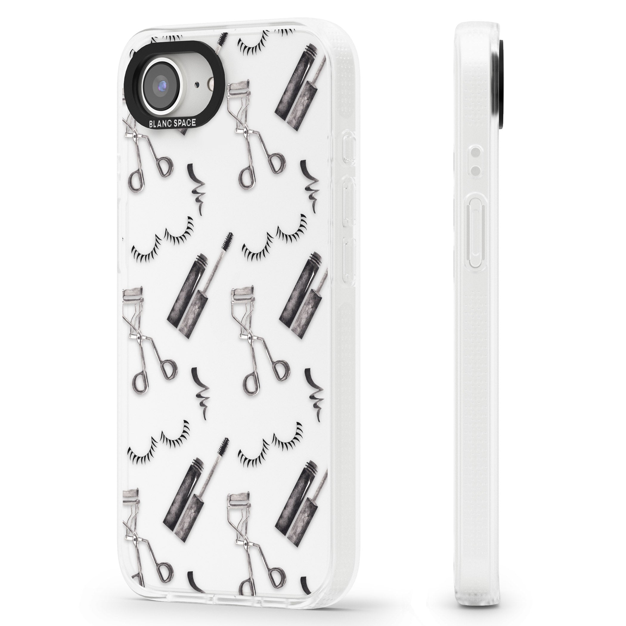 Eyelash Makeup Pattern iPhone 16e Clear Case Impact Air - Blanc Space