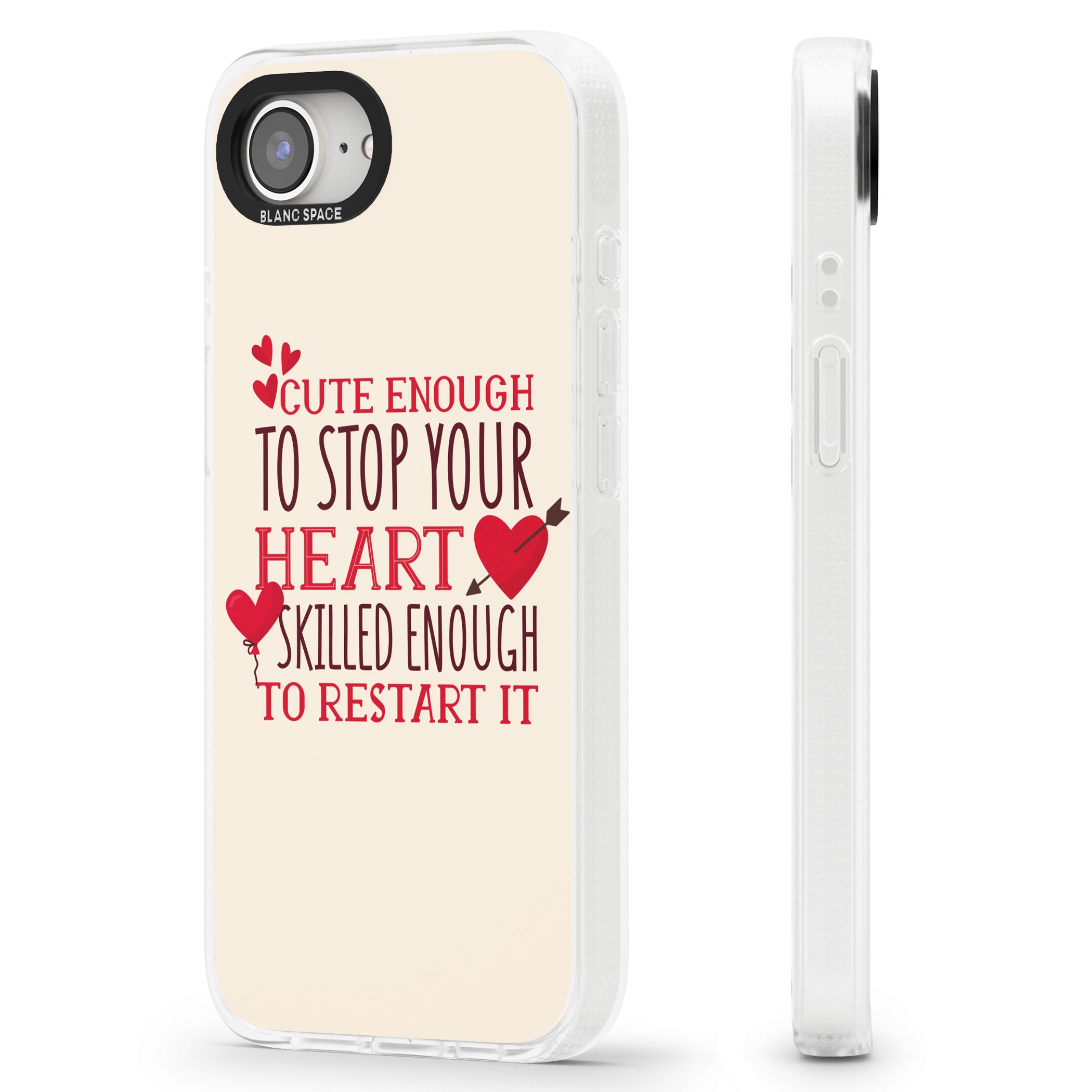 Medical Design Cute Enough to Stop Your Heart iPhone 16e Clear Case Impact Air - Blanc Space