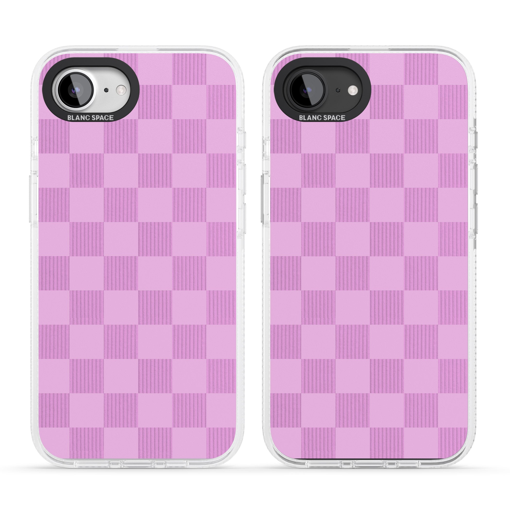 BUBBLEGUM CHECKERED iPhone 16e Clear Case Impact Air - Blanc Space