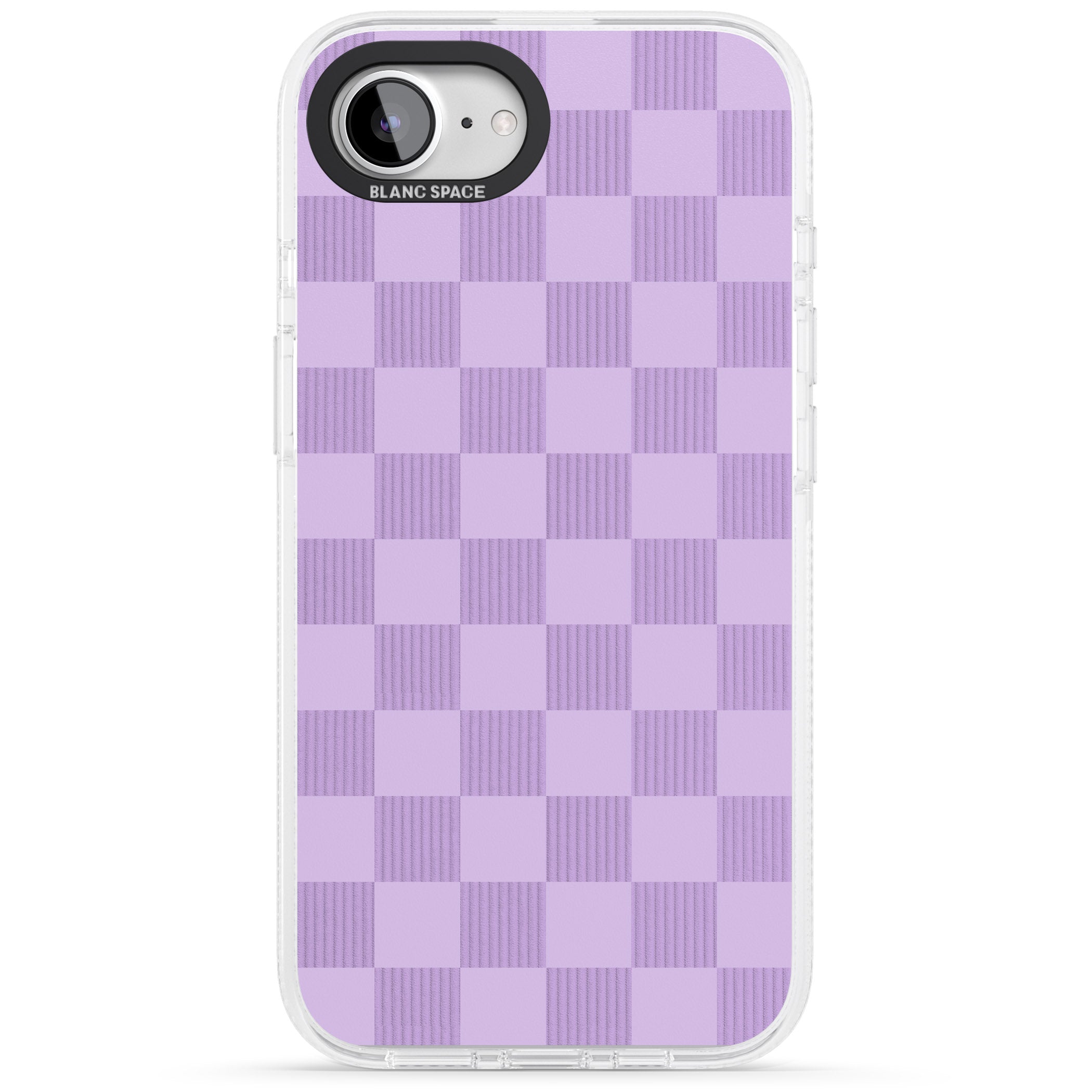 LILAC CHECKERED iPhone 16e Clear Case Impact Air - Blanc Space