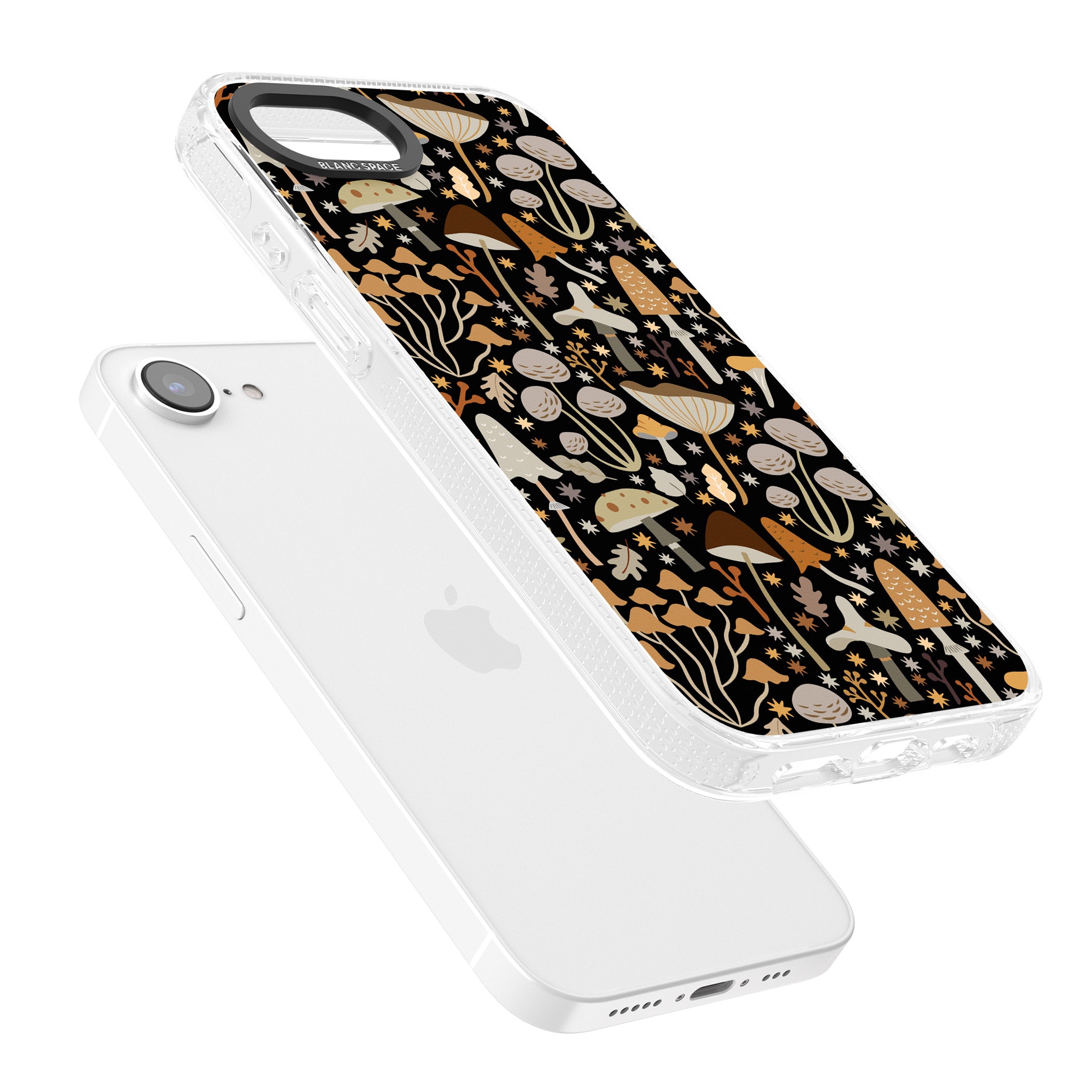 Sentimental Mushrooms Pattern iPhone 16e Clear Case Impact Air - Blanc Space