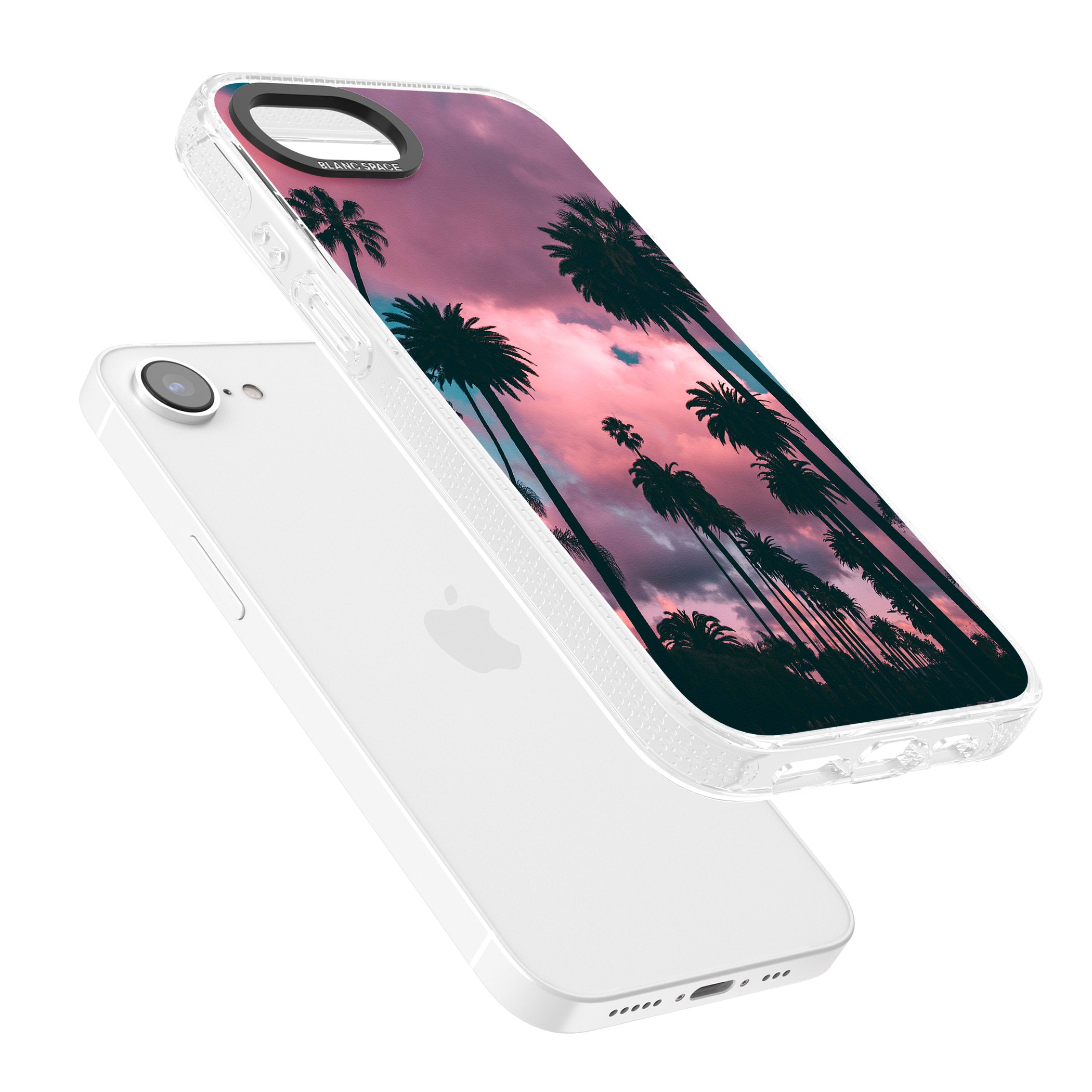 Palm Tree Sunset Photograph iPhone 16e Clear Case Impact Air - Blanc Space