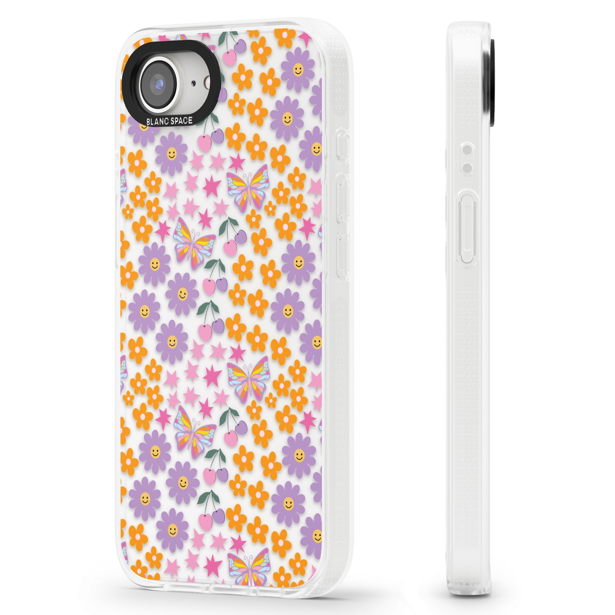 Botanical Bombardment iPhone 16e Clear Case Impact Air - Blanc Space