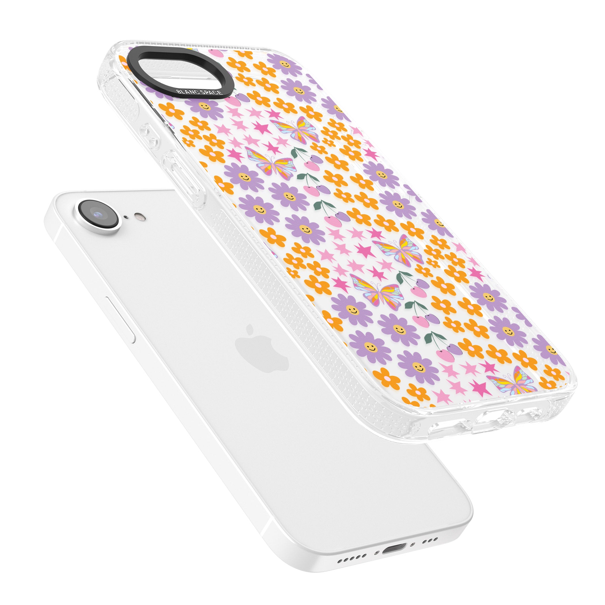 Botanical Bombardment iPhone 16e Clear Case Impact Air - Blanc Space
