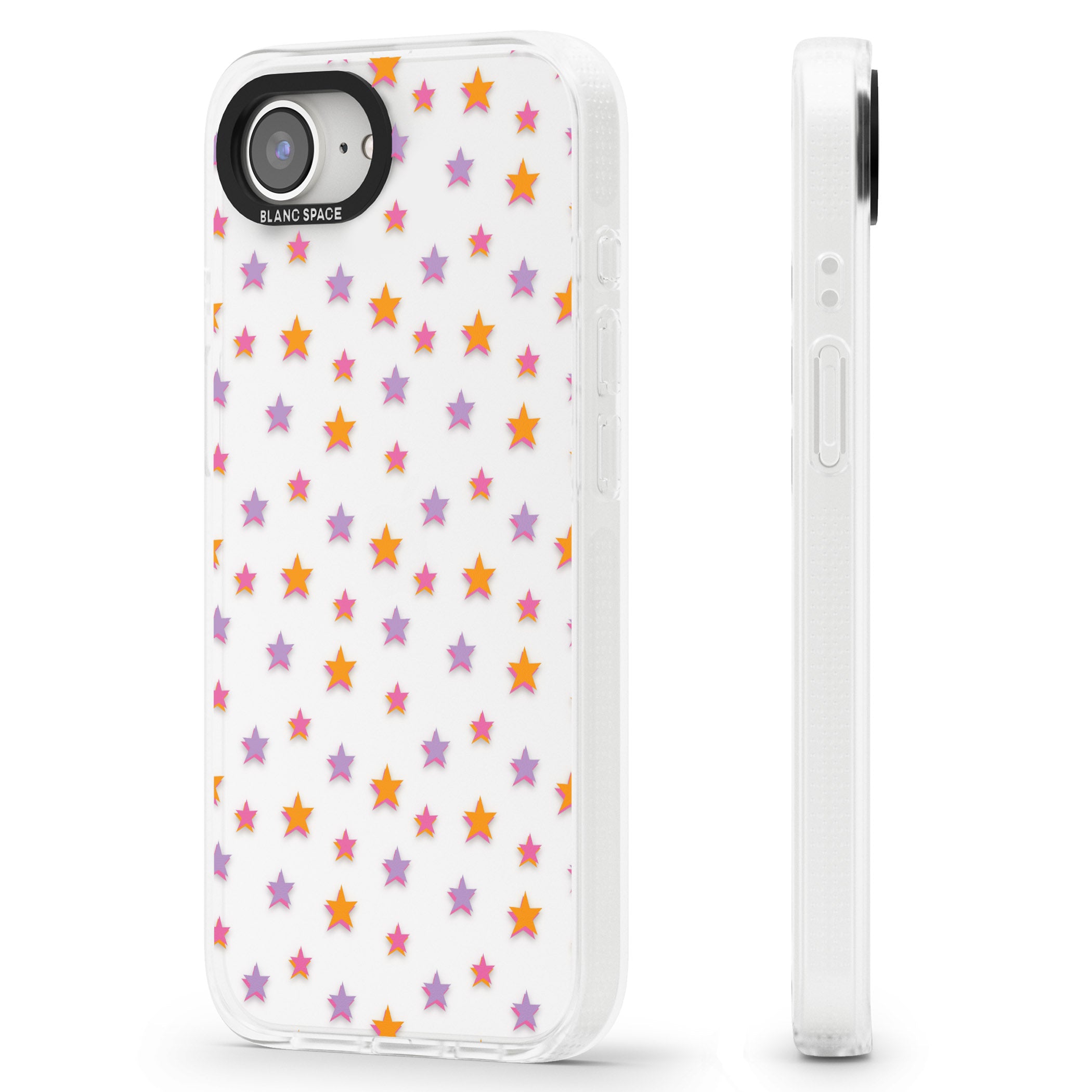 Spangling Stars Pattern iPhone 16e Clear Case Impact Air - Blanc Space