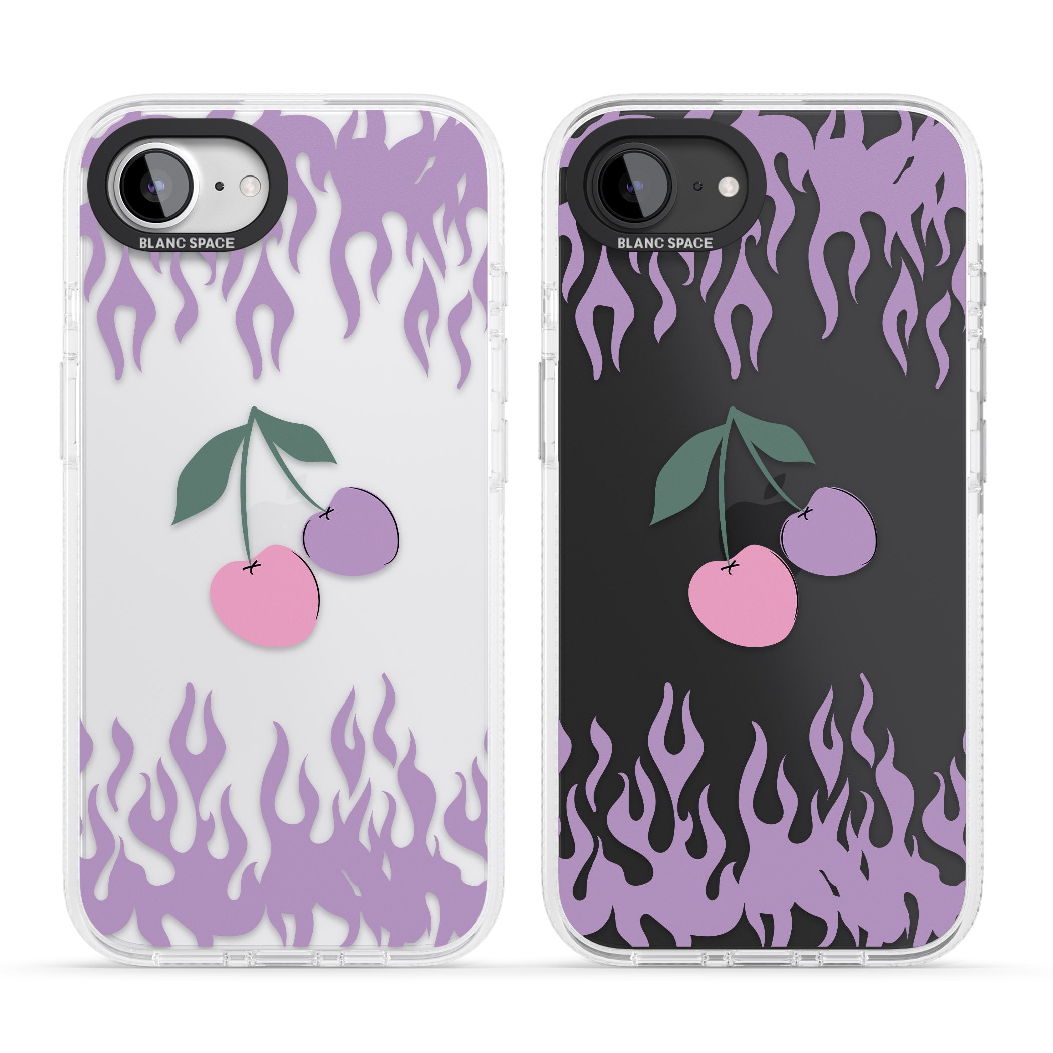 Cherries n' Flames iPhone 16e Clear Case Impact Air - Blanc Space