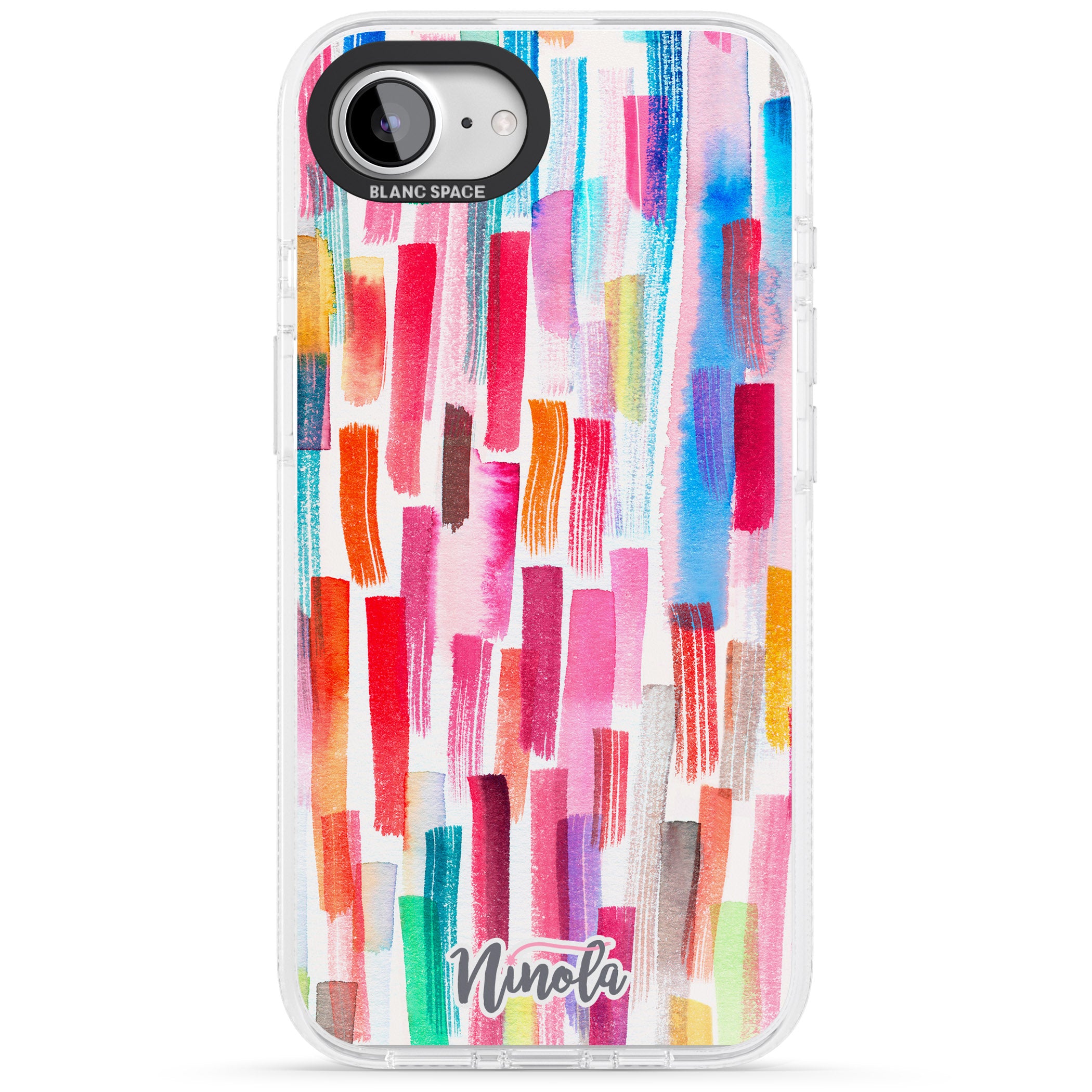 Colorful Brushstrokes iPhone 16e Clear Case Impact Air - Blanc Space
