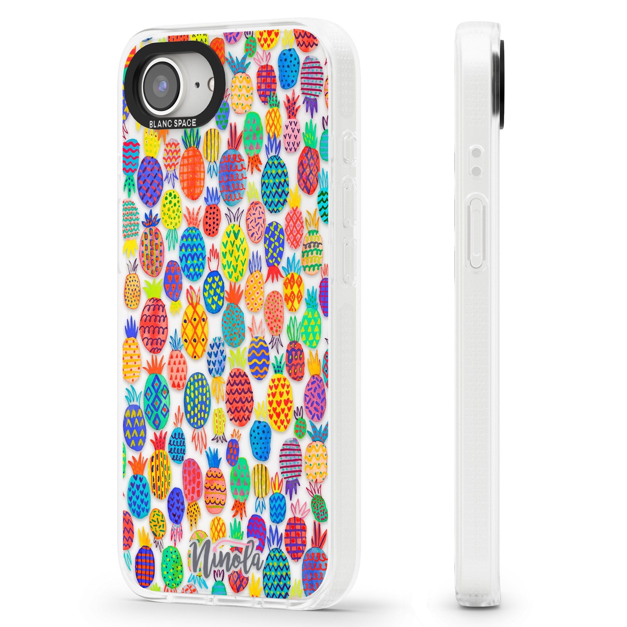 Cute Pineapples iPhone 16e Clear Case Impact Air - Blanc Space