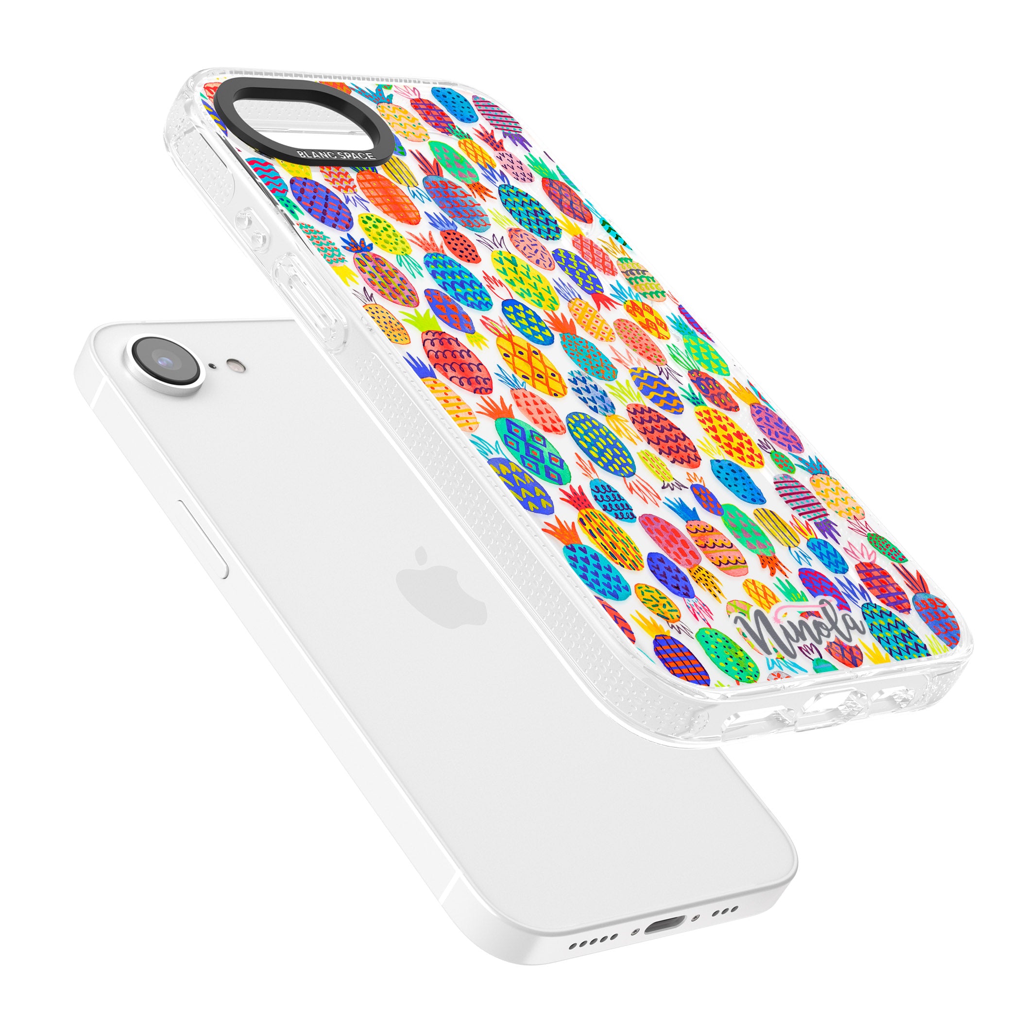 Cute Pineapples iPhone 16e Clear Case Impact Air - Blanc Space