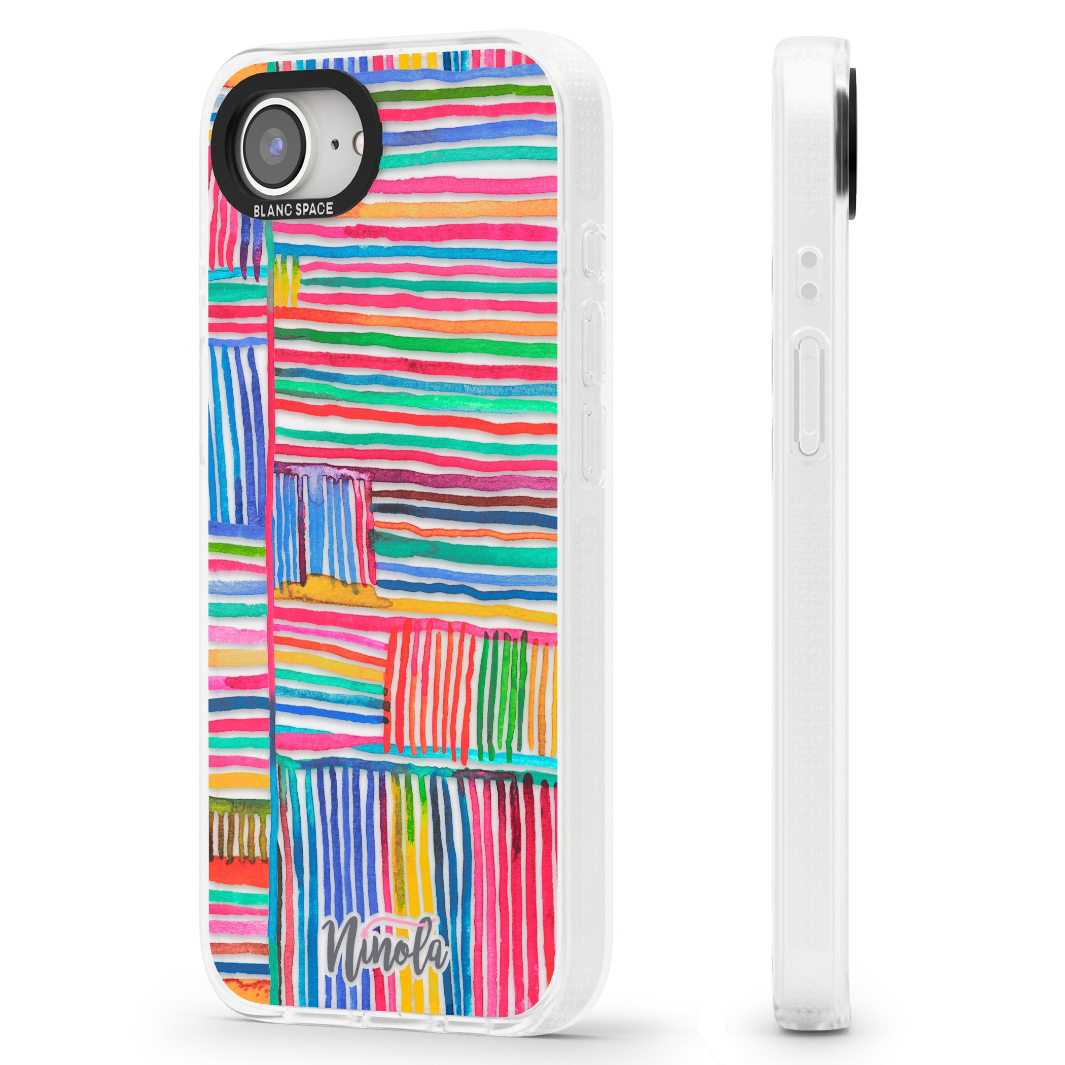 Watercolor Relaxing Lines iPhone 16e Clear Case Impact Air - Blanc Space