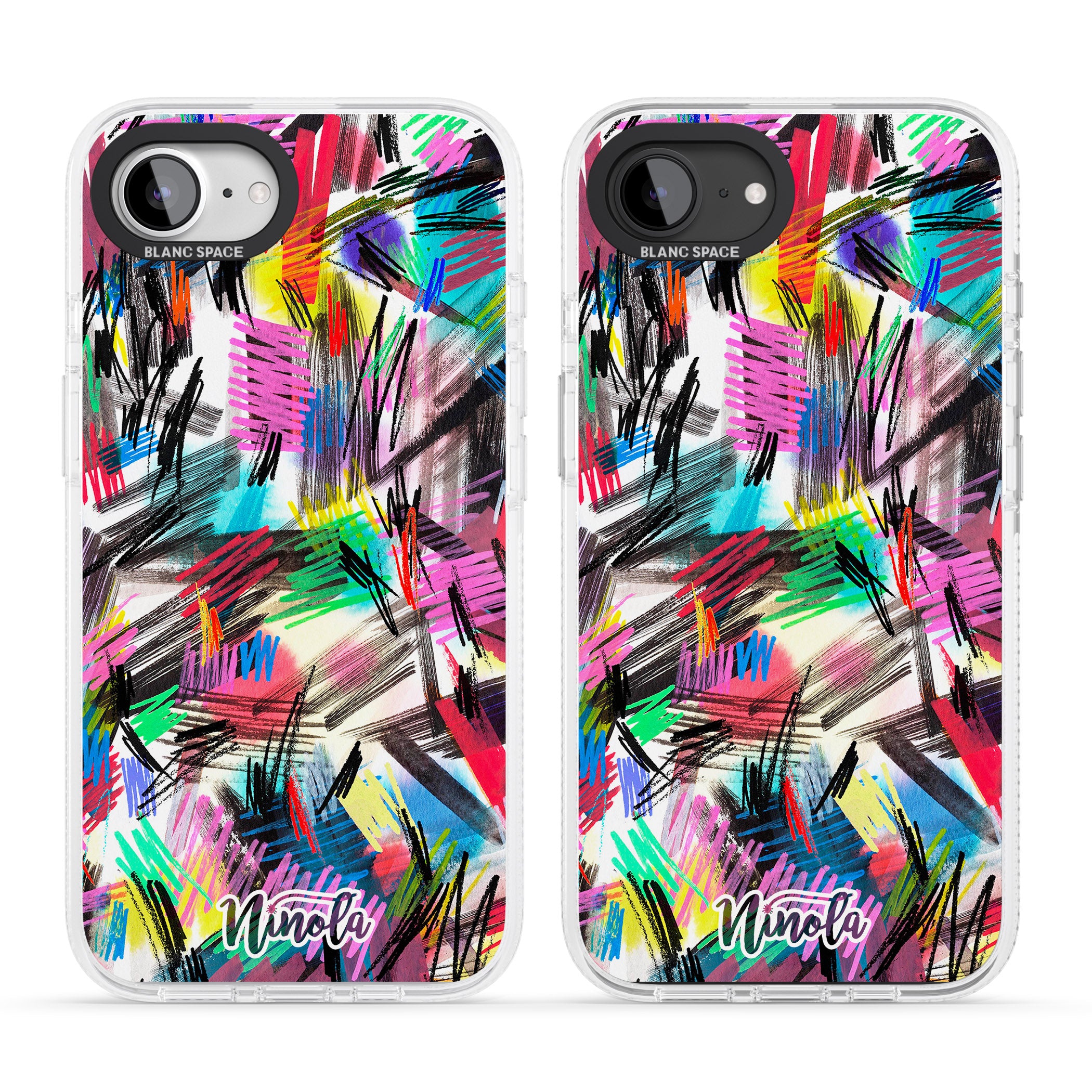 Wild Strokes iPhone 16e Clear Case Impact Air - Blanc Space