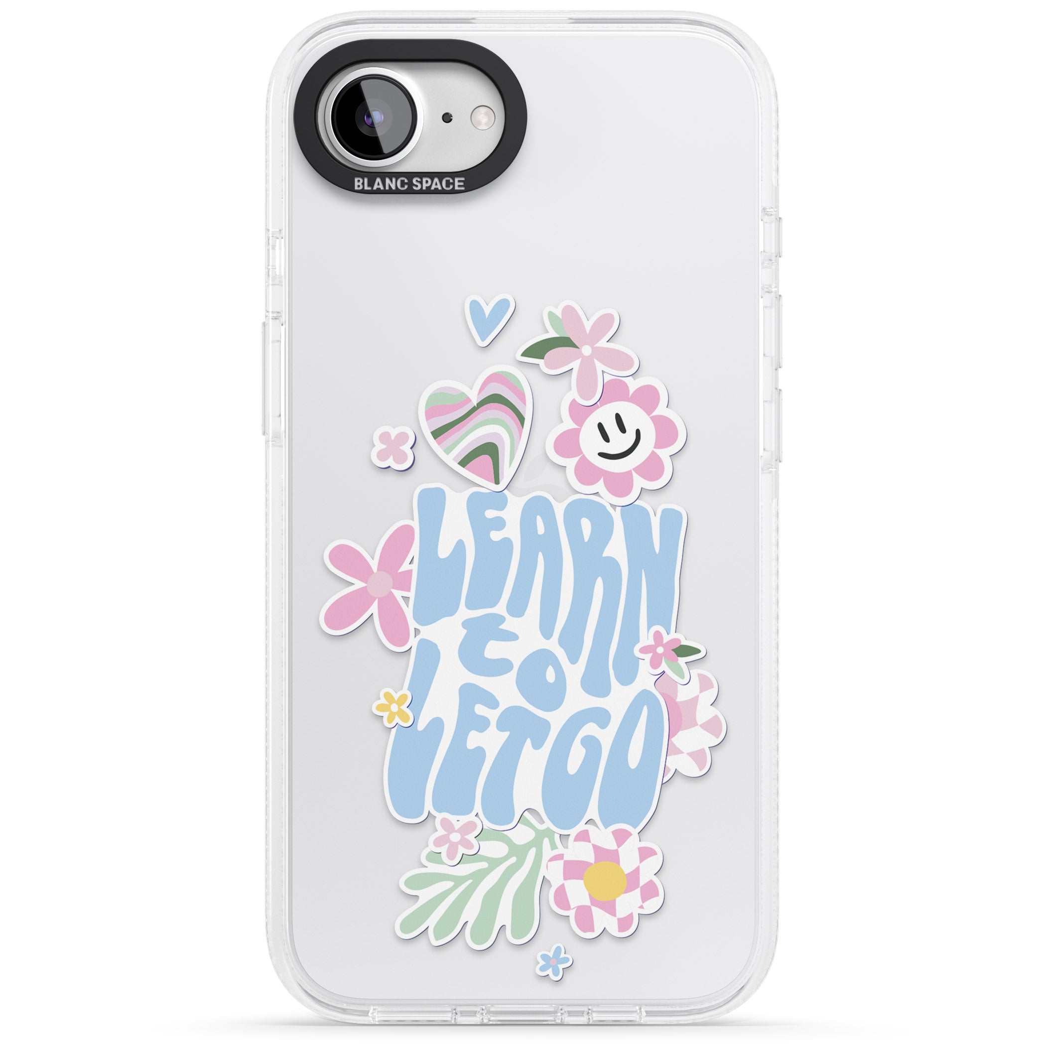 Learn To Let Go iPhone 16e Clear Case Impact Air - Blanc Space
