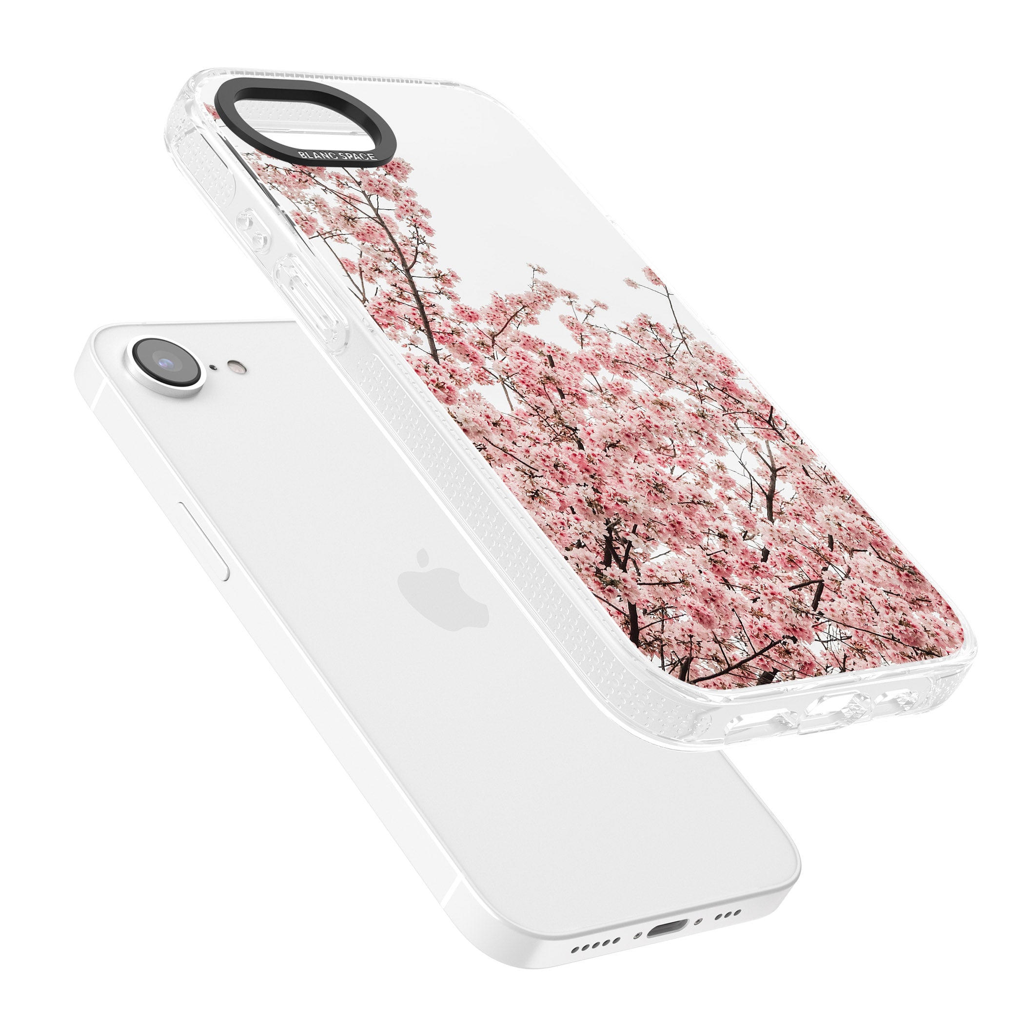 Cherry Blossoms - Real Floral Photographs iPhone 16e Clear Case Impact Air - Blanc Space