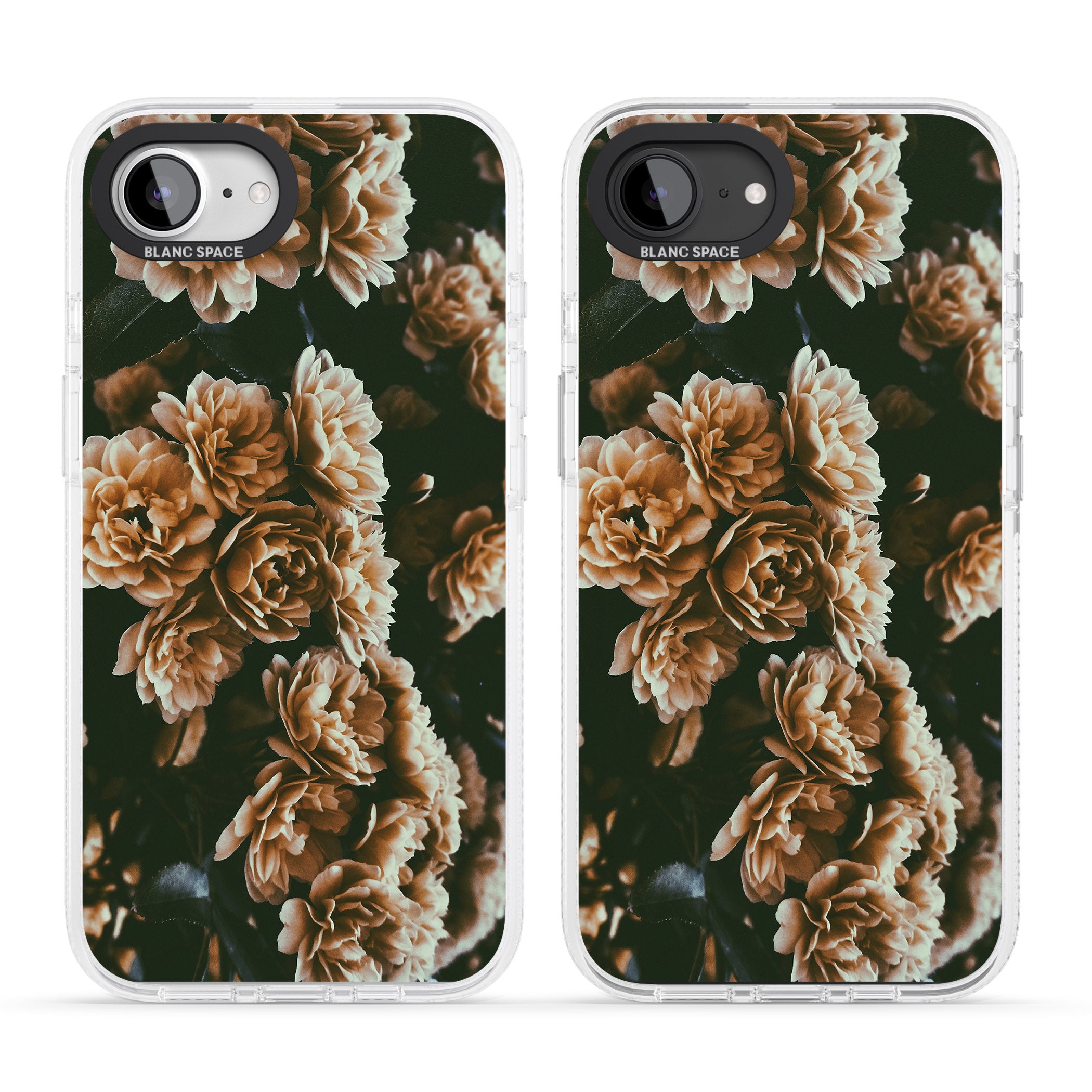 White Peonies - Real Floral Photographs iPhone 16e Clear Case Impact Air - Blanc Space