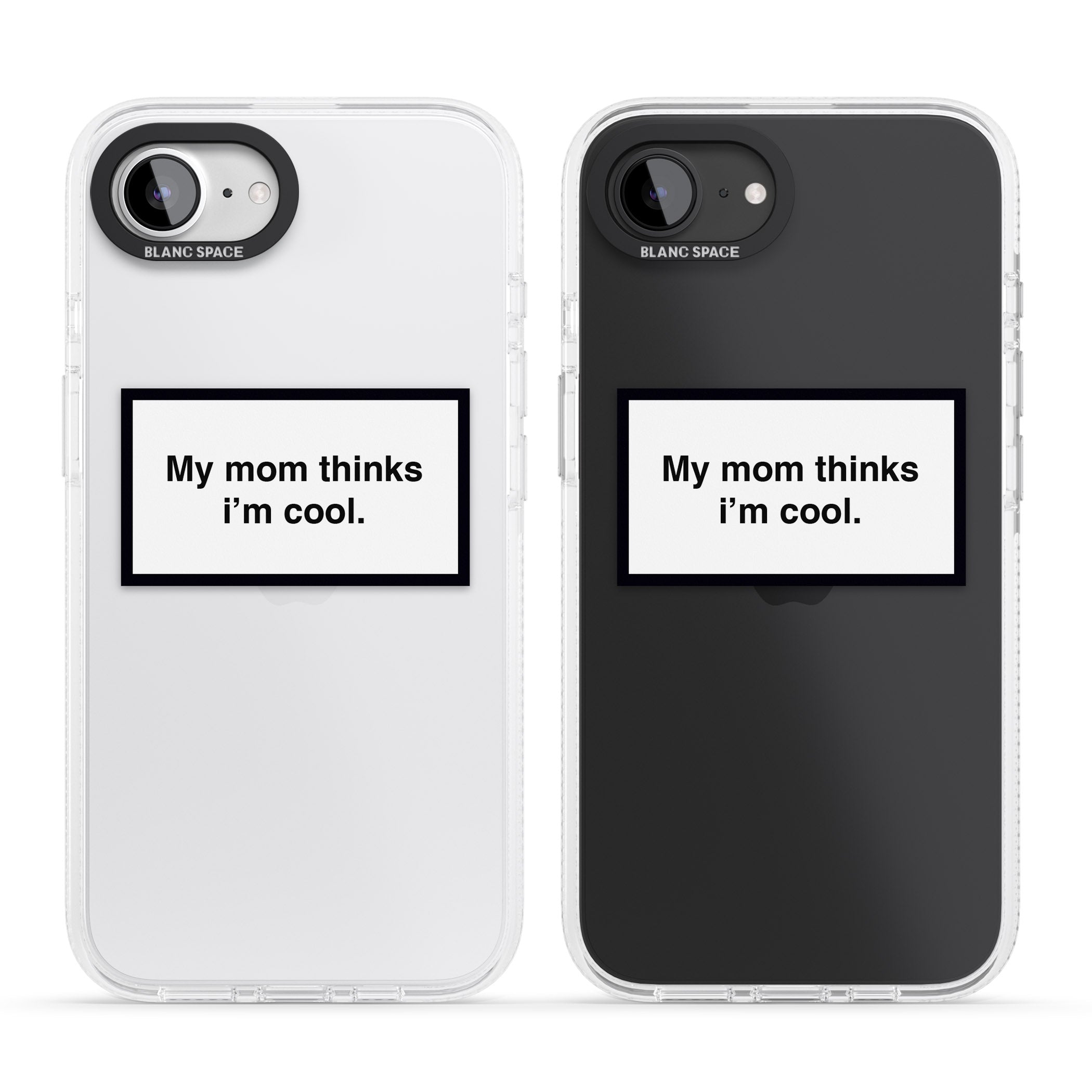 My Mom Thinks i'm Cool iPhone 16e Clear Case Impact Air - Blanc Space