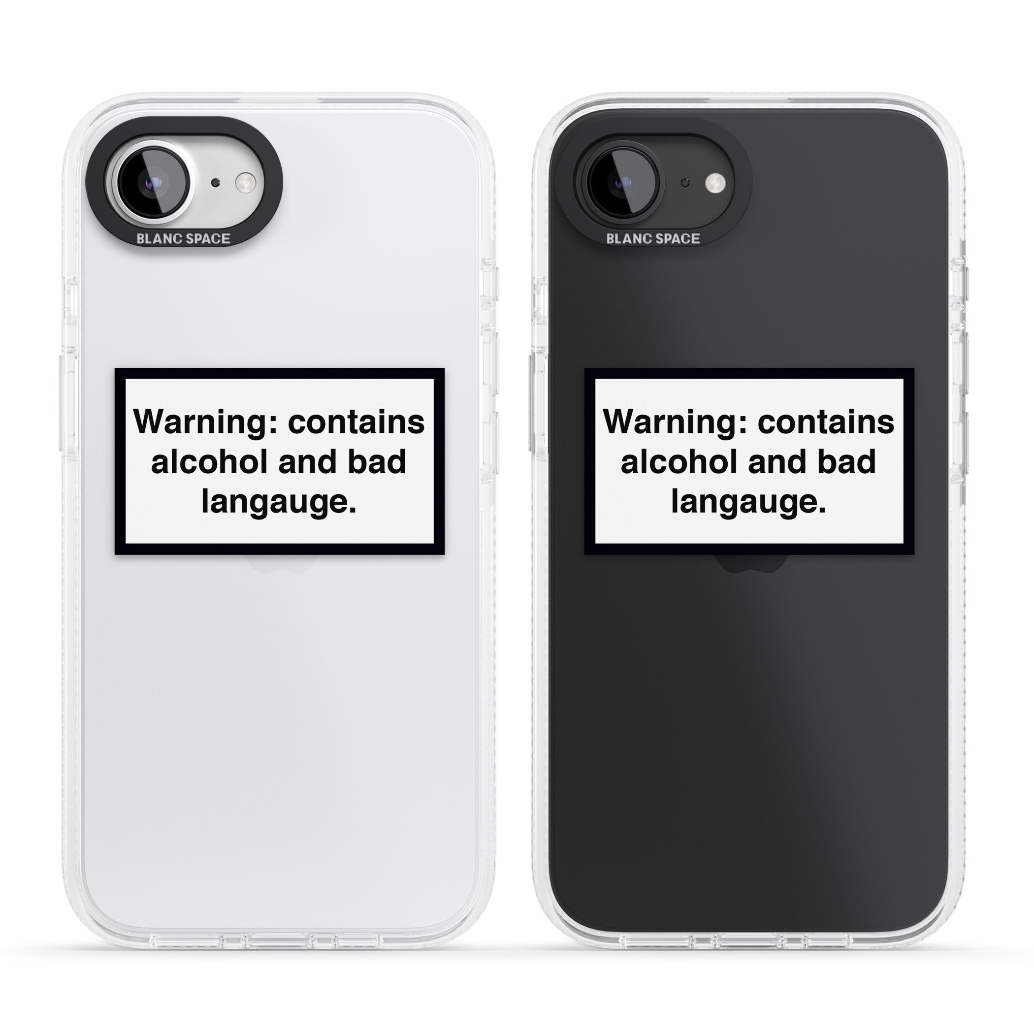 Warning: Contains Alcohol & Bad Language iPhone 16e Clear Case Impact Air - Blanc Space