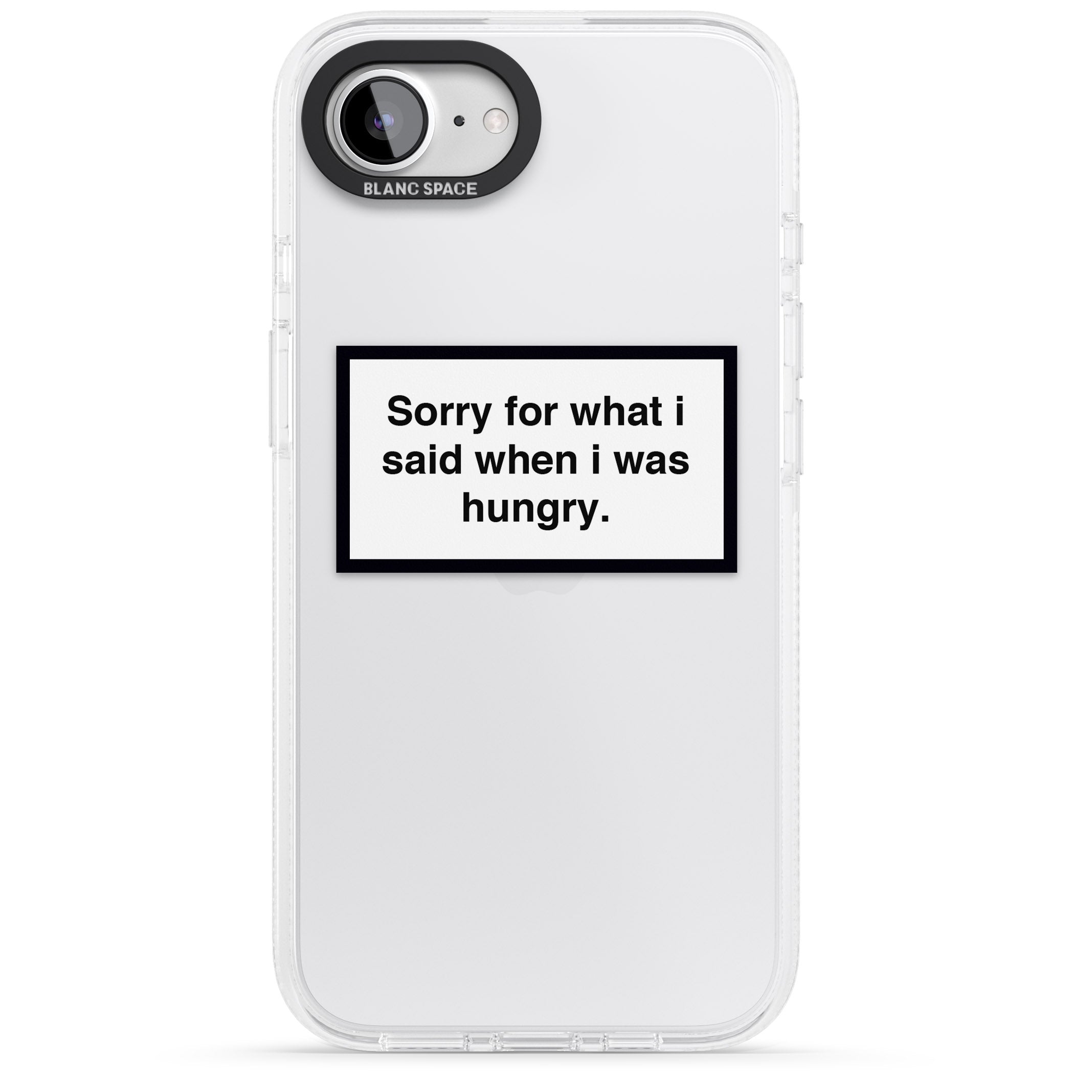 Sorry for what I said iPhone 16e Clear Case Impact Air - Blanc Space