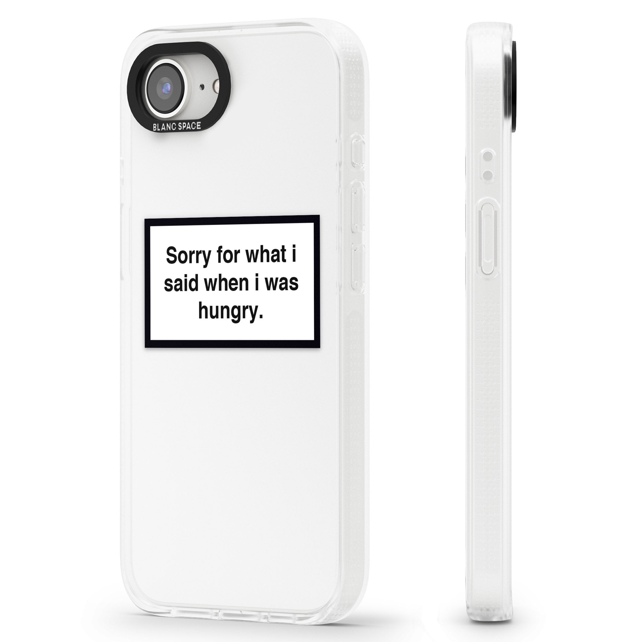 Sorry for what I said iPhone 16e Clear Case Impact Air - Blanc Space