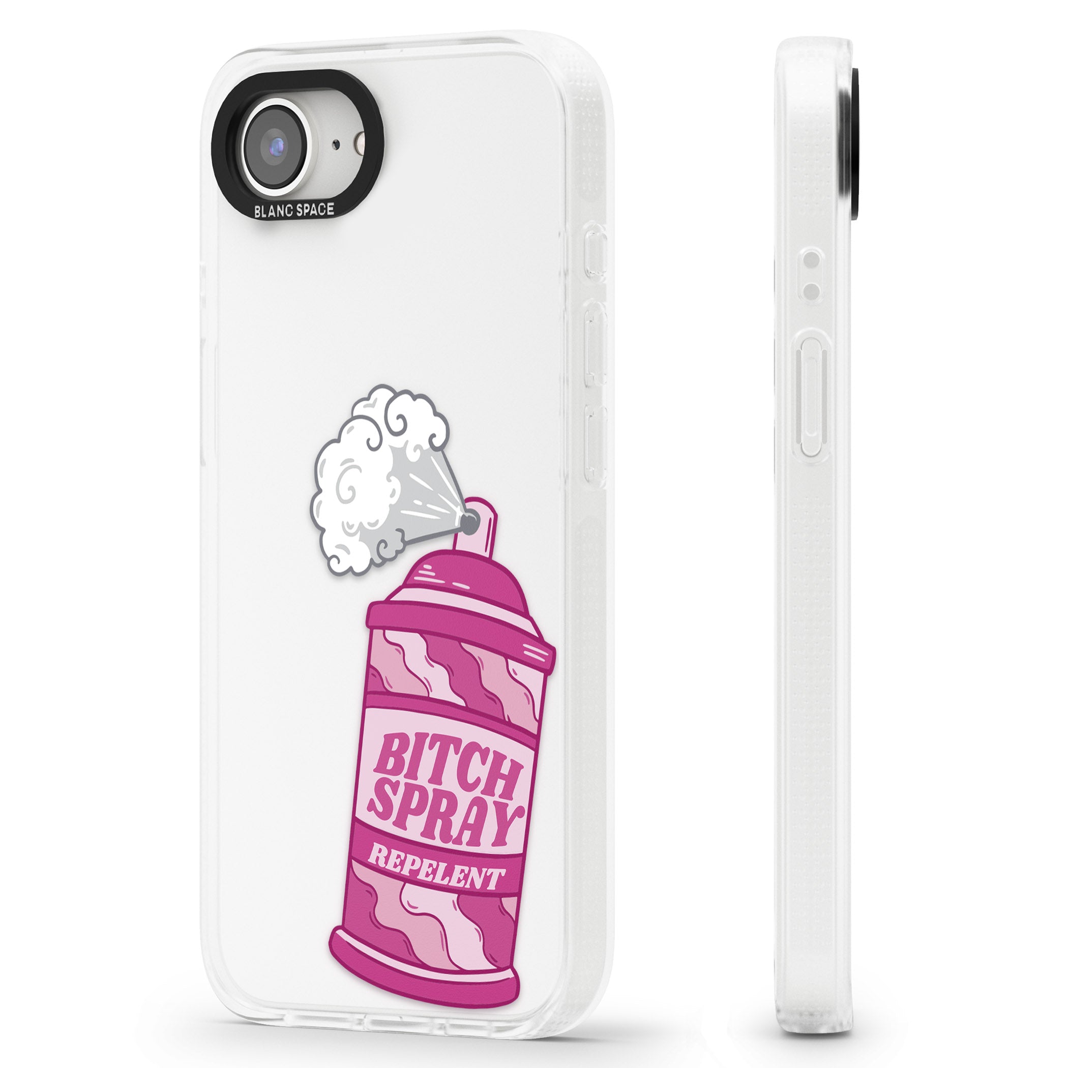 B*tch Spray iPhone 16e Clear Case Impact Air - Blanc Space