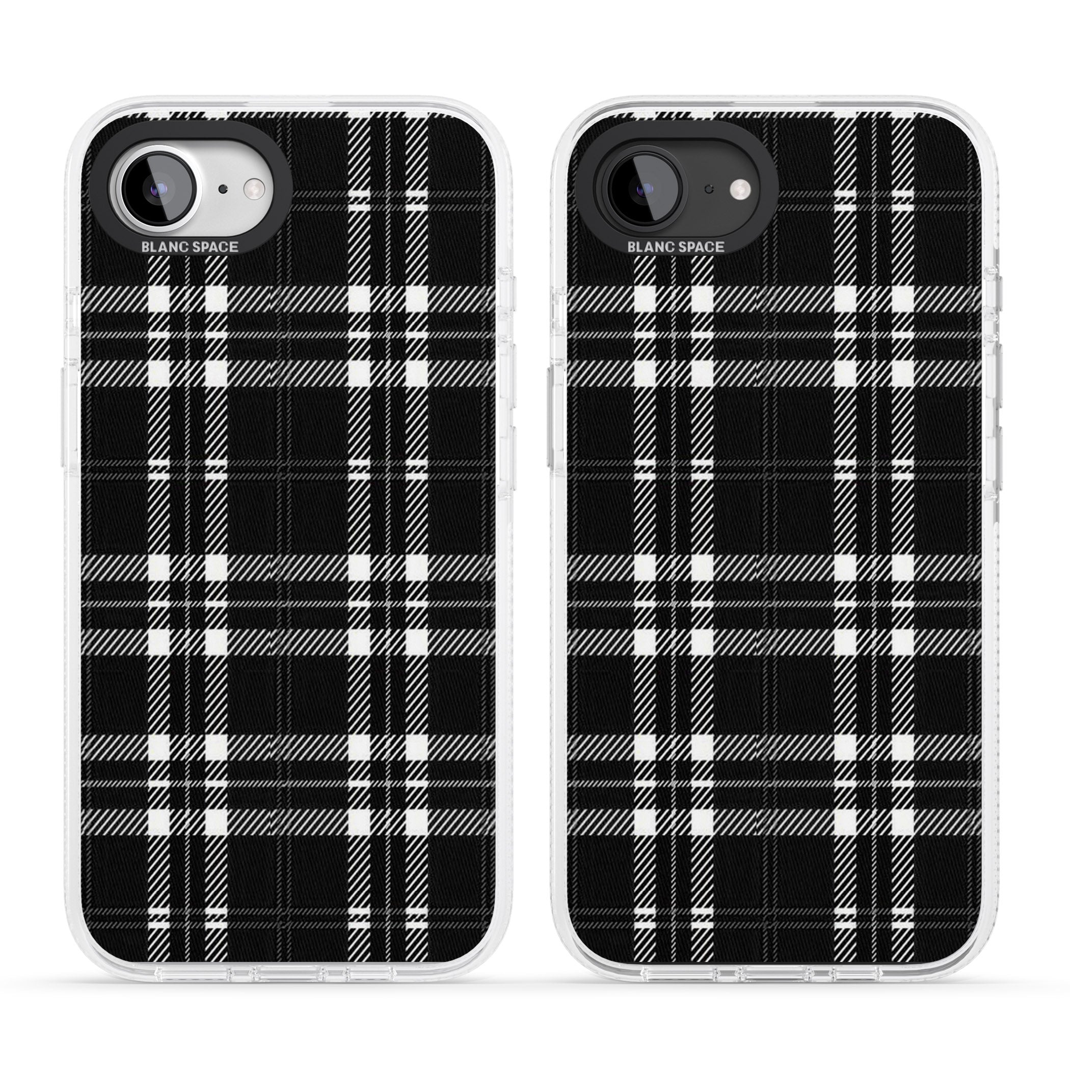 Divine Black Plaid iPhone 16e Clear Case Impact Air - Blanc Space