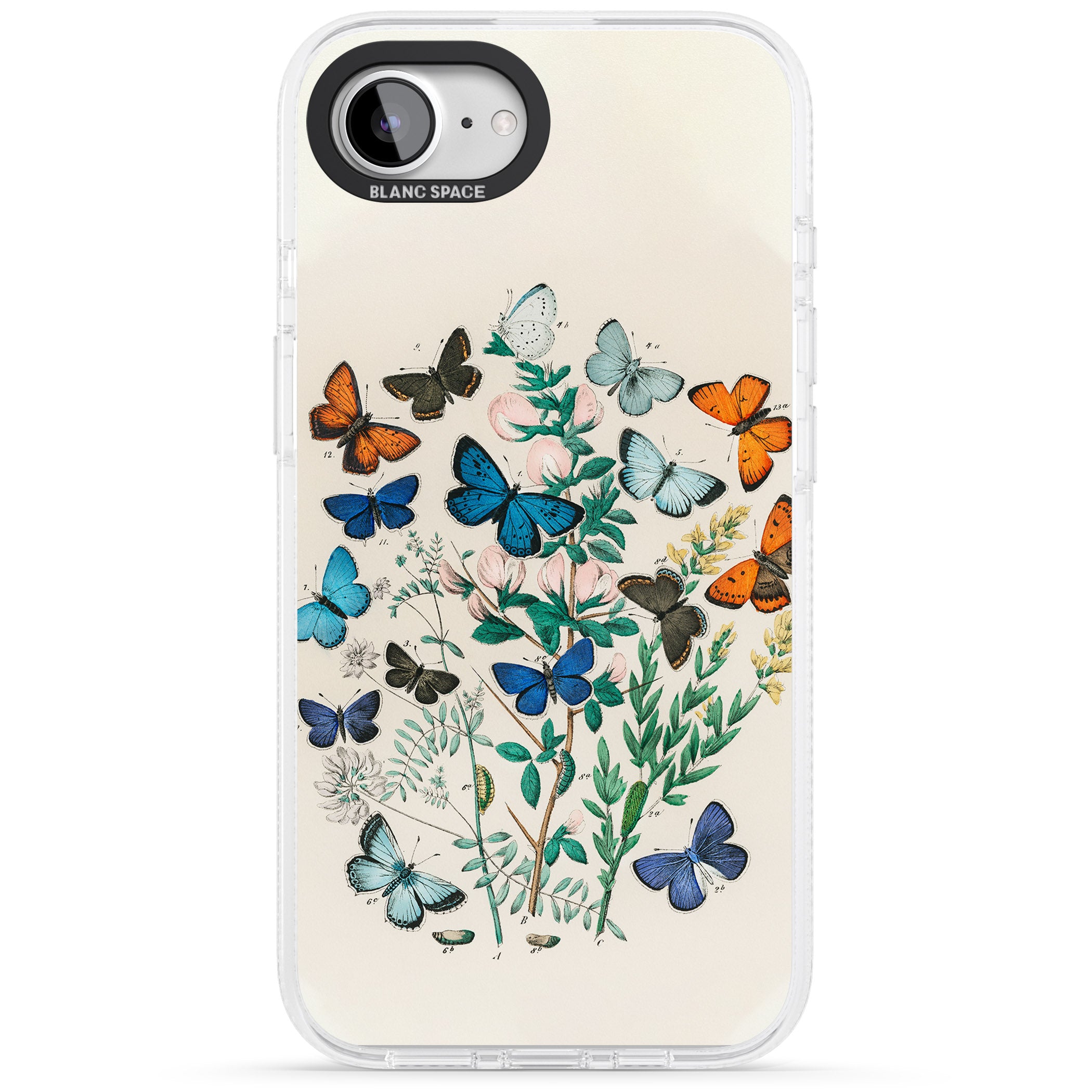 European Butterflies iPhone 16e Clear Case Impact Air - Blanc Space