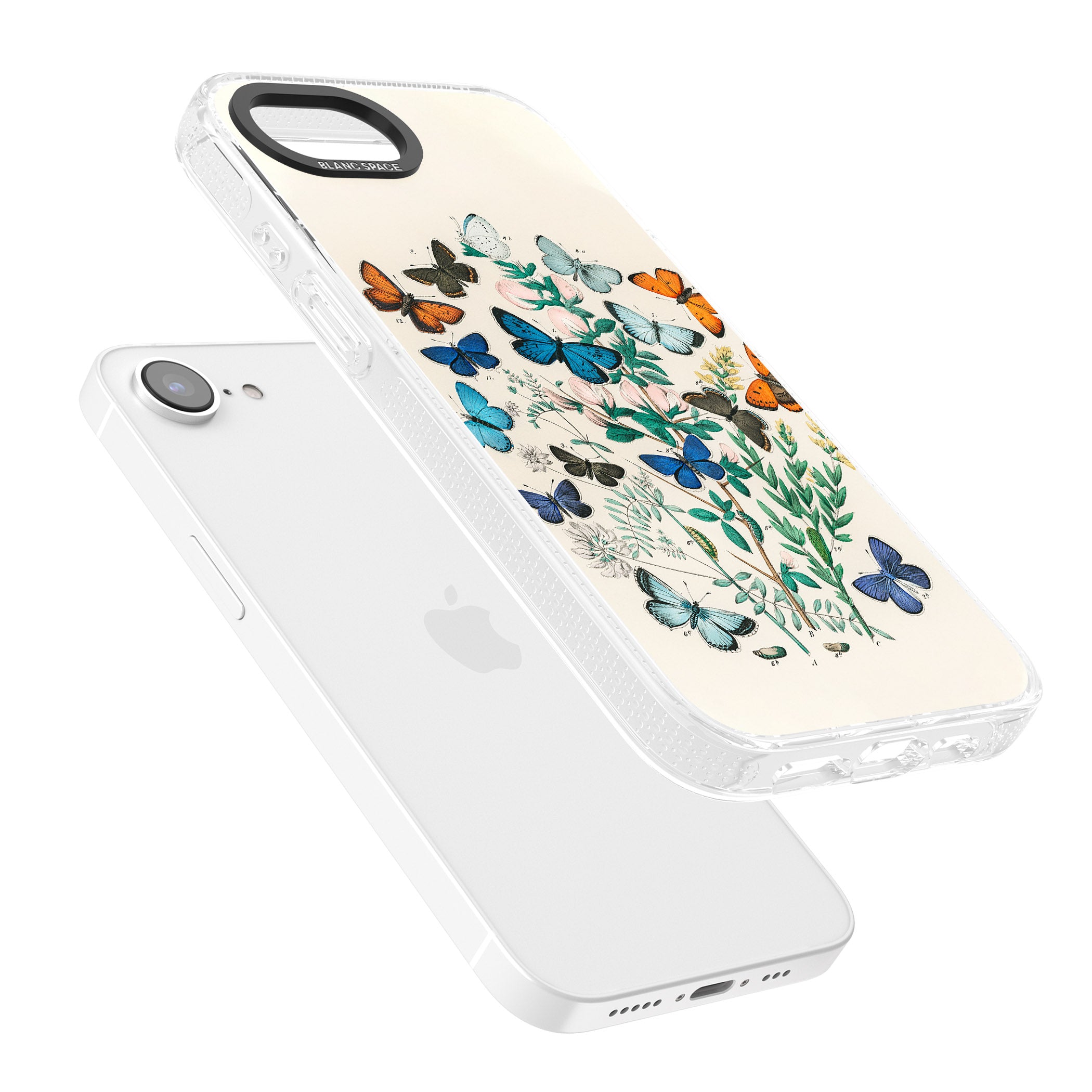European Butterflies iPhone 16e Clear Case Impact Air - Blanc Space