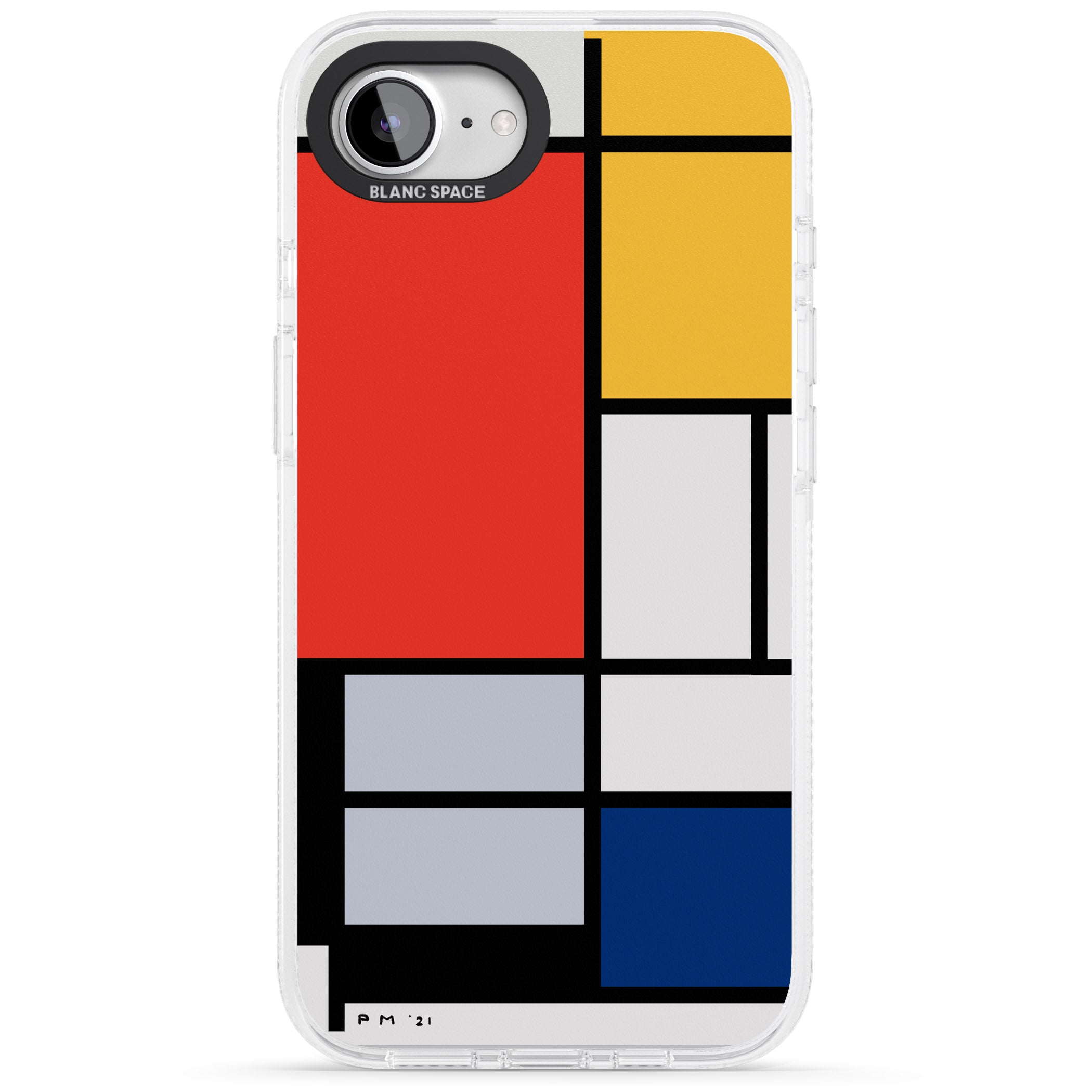 Piet Mondrian's Composition iPhone 16e Clear Case Impact Air - Blanc Space