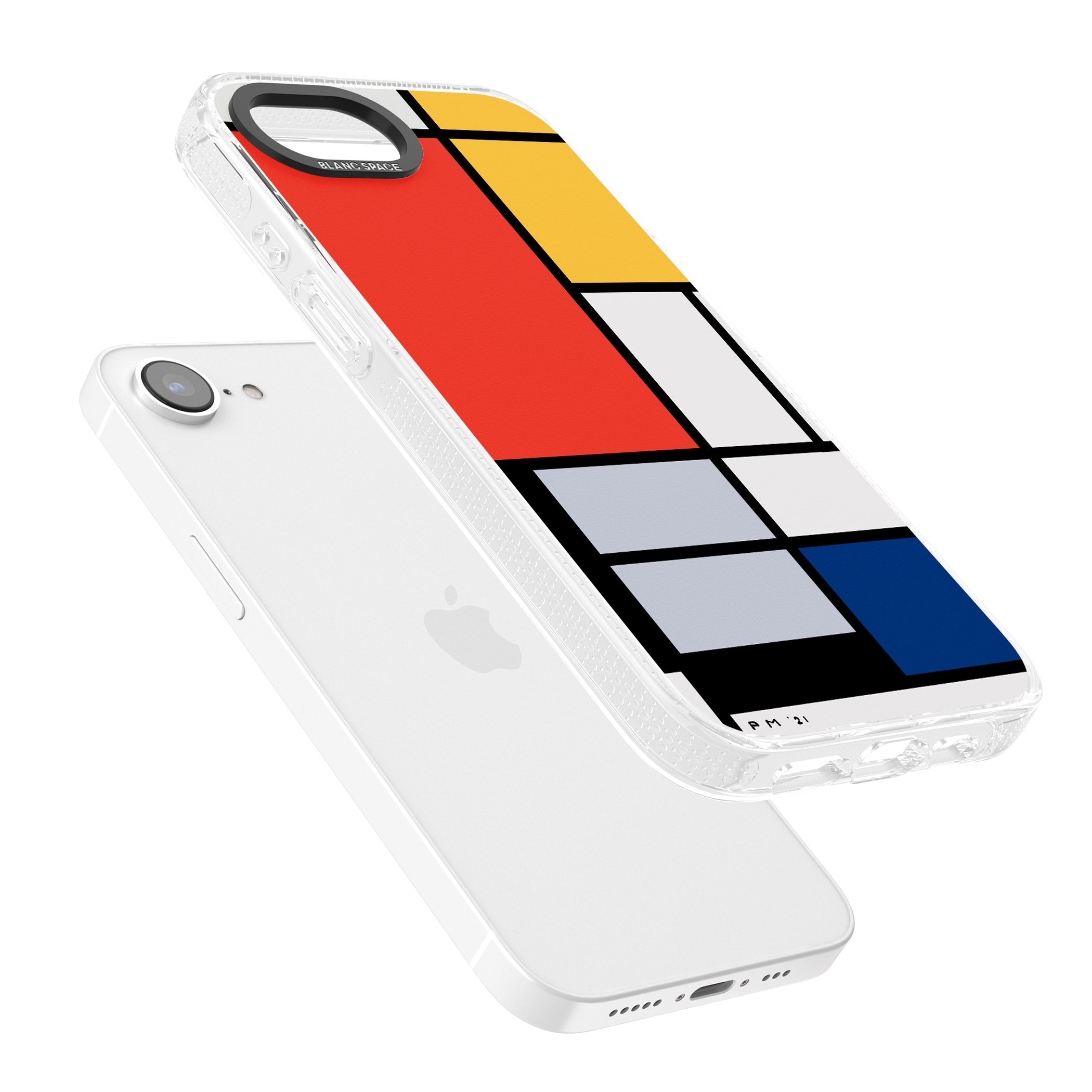 Piet Mondrian's Composition iPhone 16e Clear Case Impact Air - Blanc Space