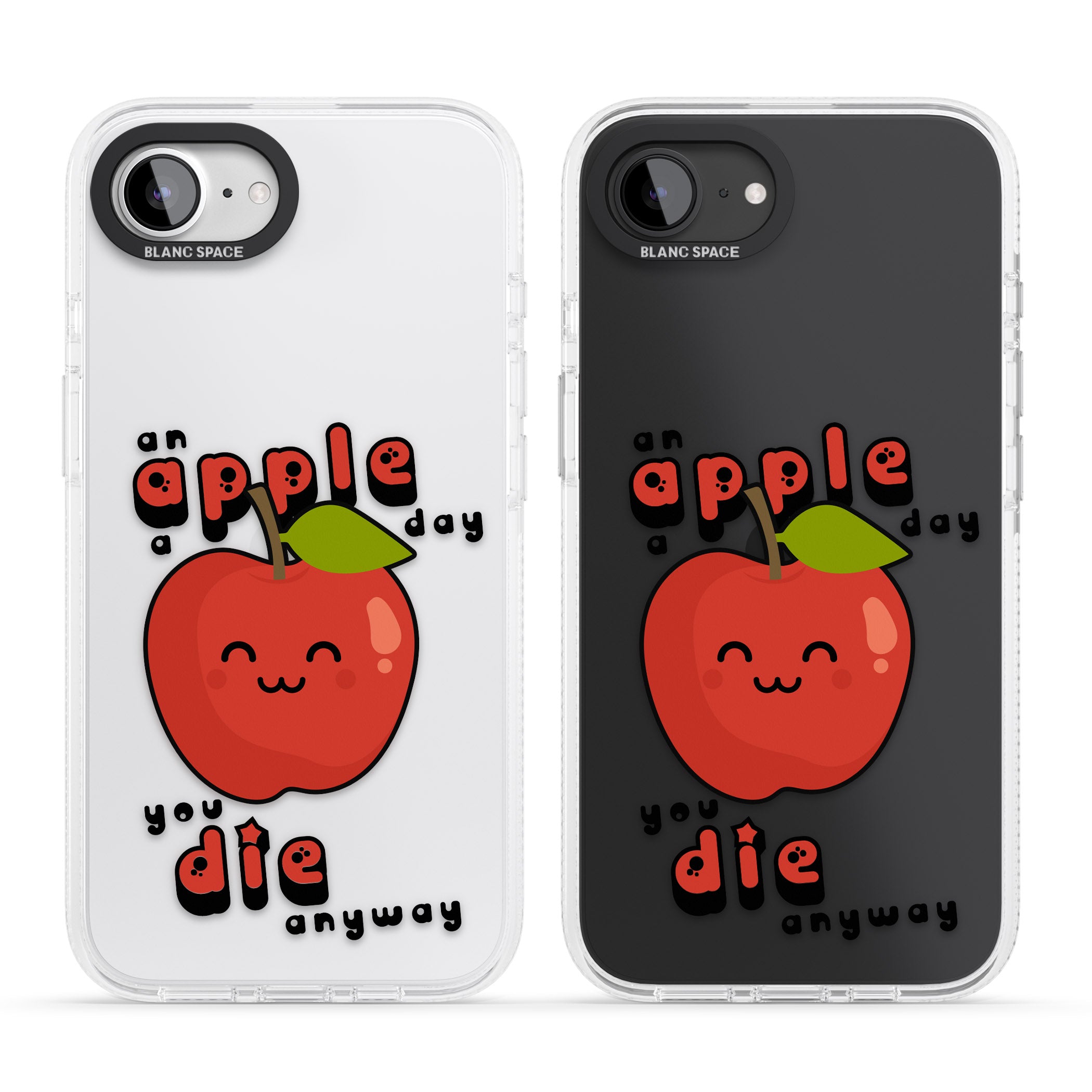 An Apple a Day iPhone 16e Clear Case Impact Air - Blanc Space