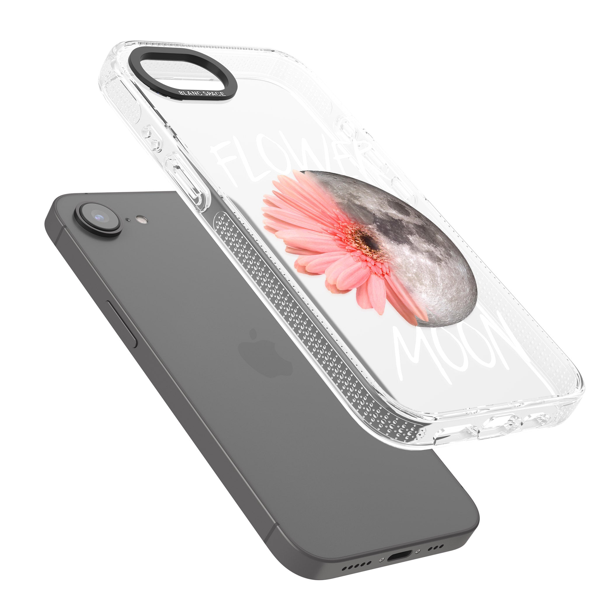 Flower Moon iPhone 16e Clear Case Impact Air - Blanc Space