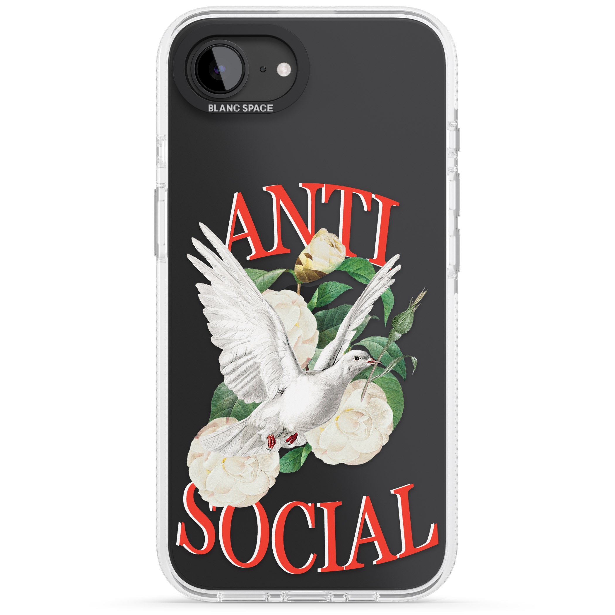Anti-Social iPhone 16e Clear Case Impact Air - Blanc Space