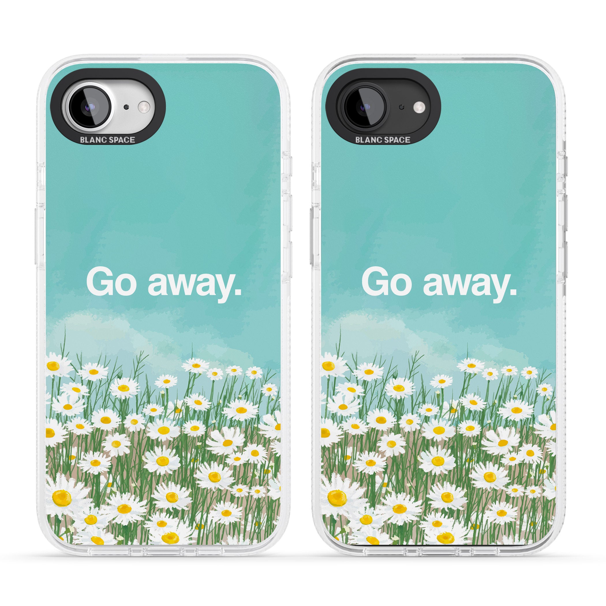 Go away iPhone 16e Clear Case Impact Air - Blanc Space