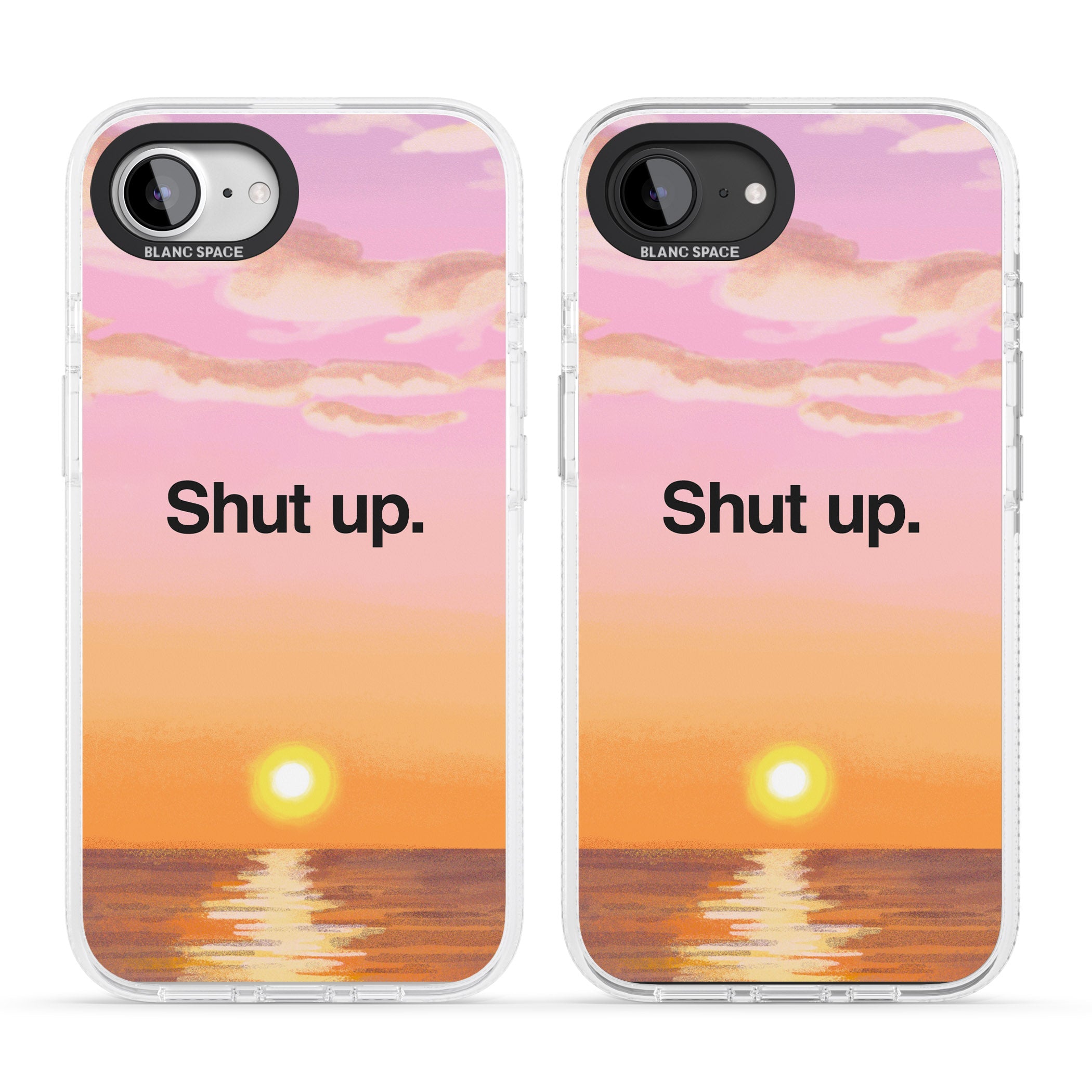 Shut up iPhone 16e Clear Case Impact Air - Blanc Space