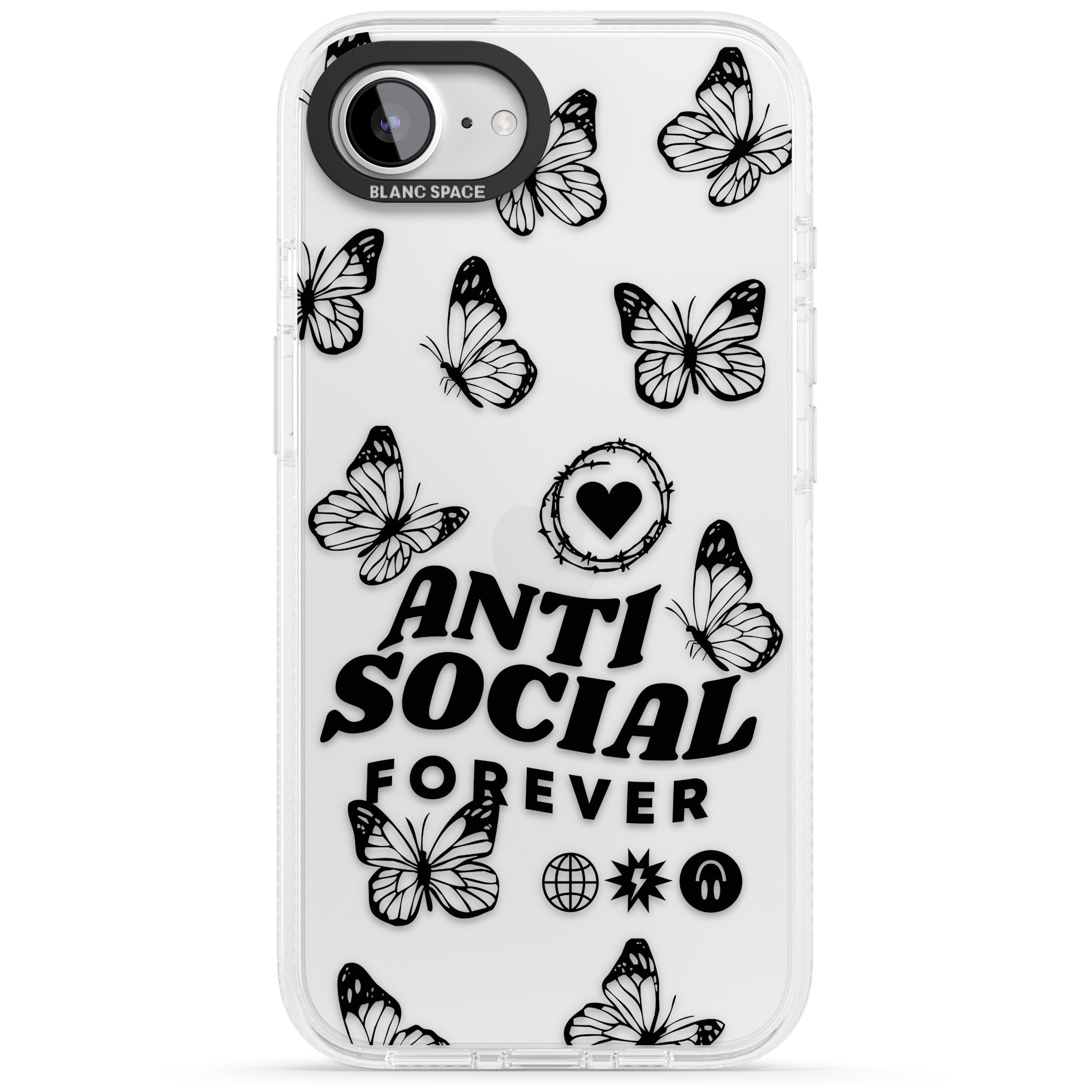 Anti-Social Forever iPhone 16e Clear Case Impact Air - Blanc Space