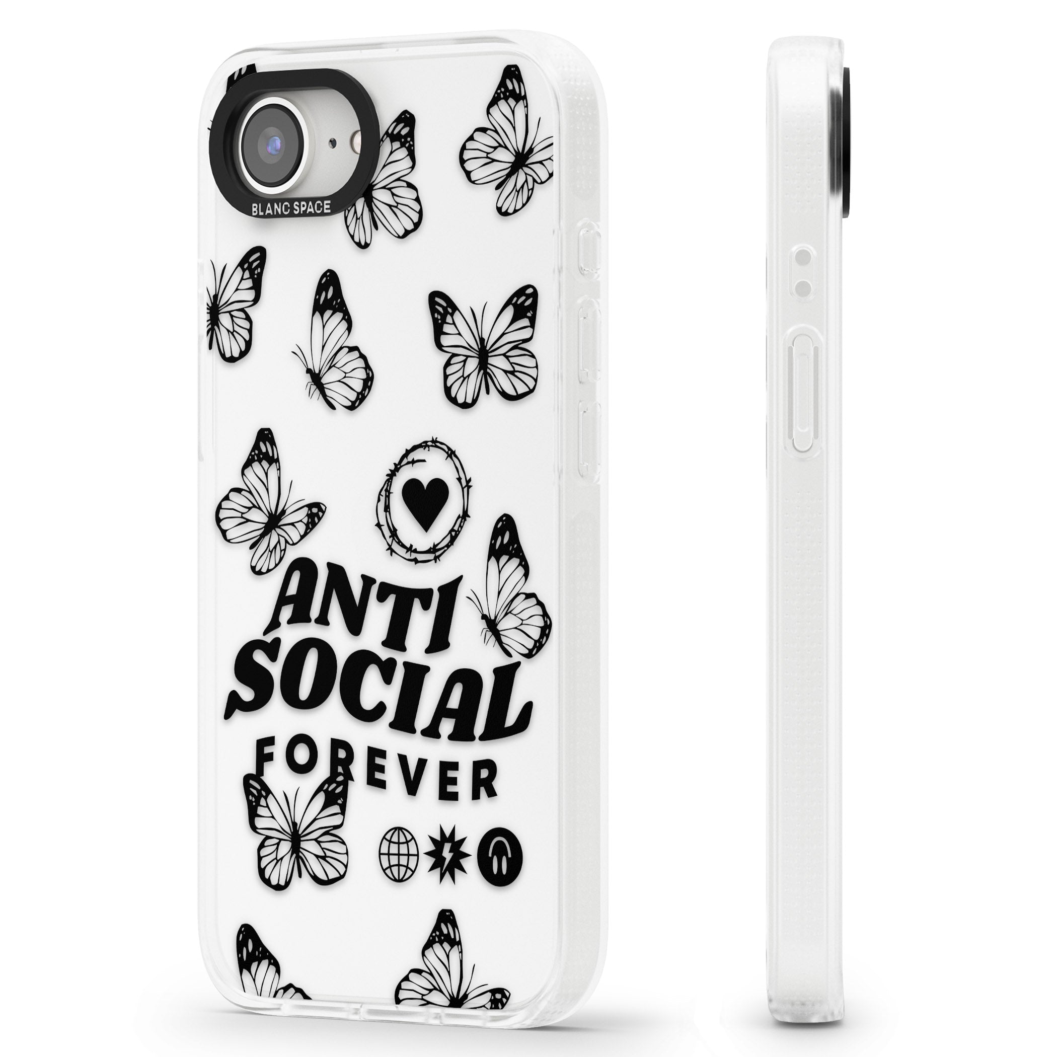 Anti-Social Forever iPhone 16e Clear Case Impact Air - Blanc Space