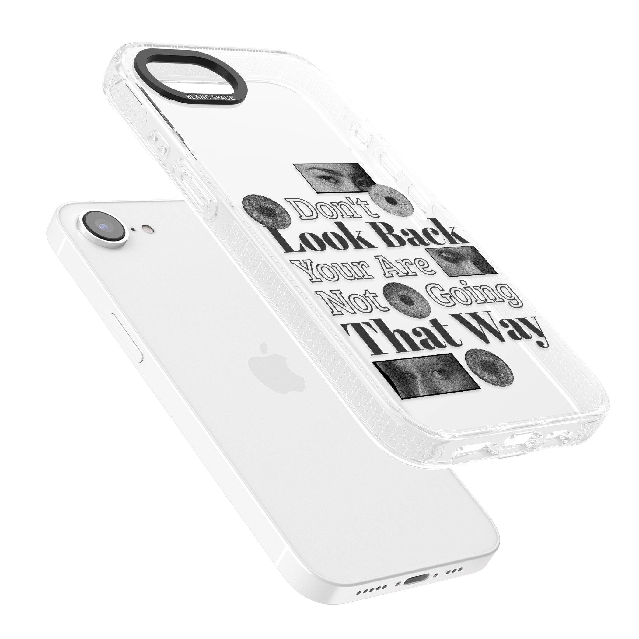 Don't Look Back iPhone 16e Clear Case Impact Air - Blanc Space