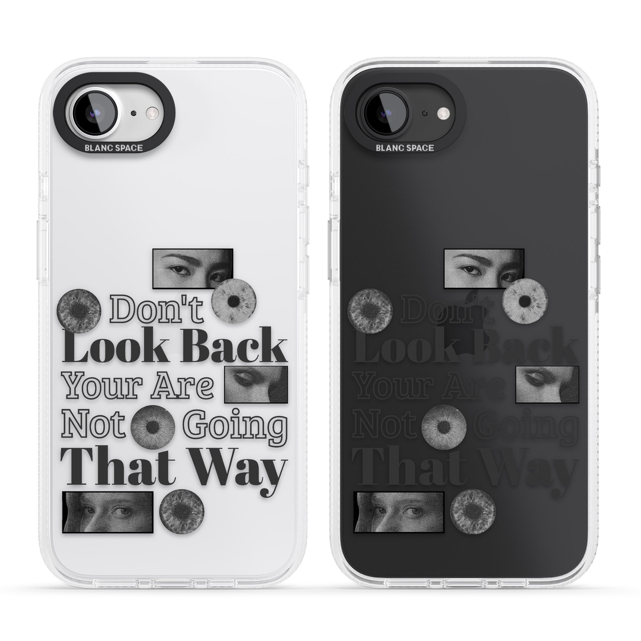 Don't Look Back iPhone 16e Clear Case Impact Air - Blanc Space