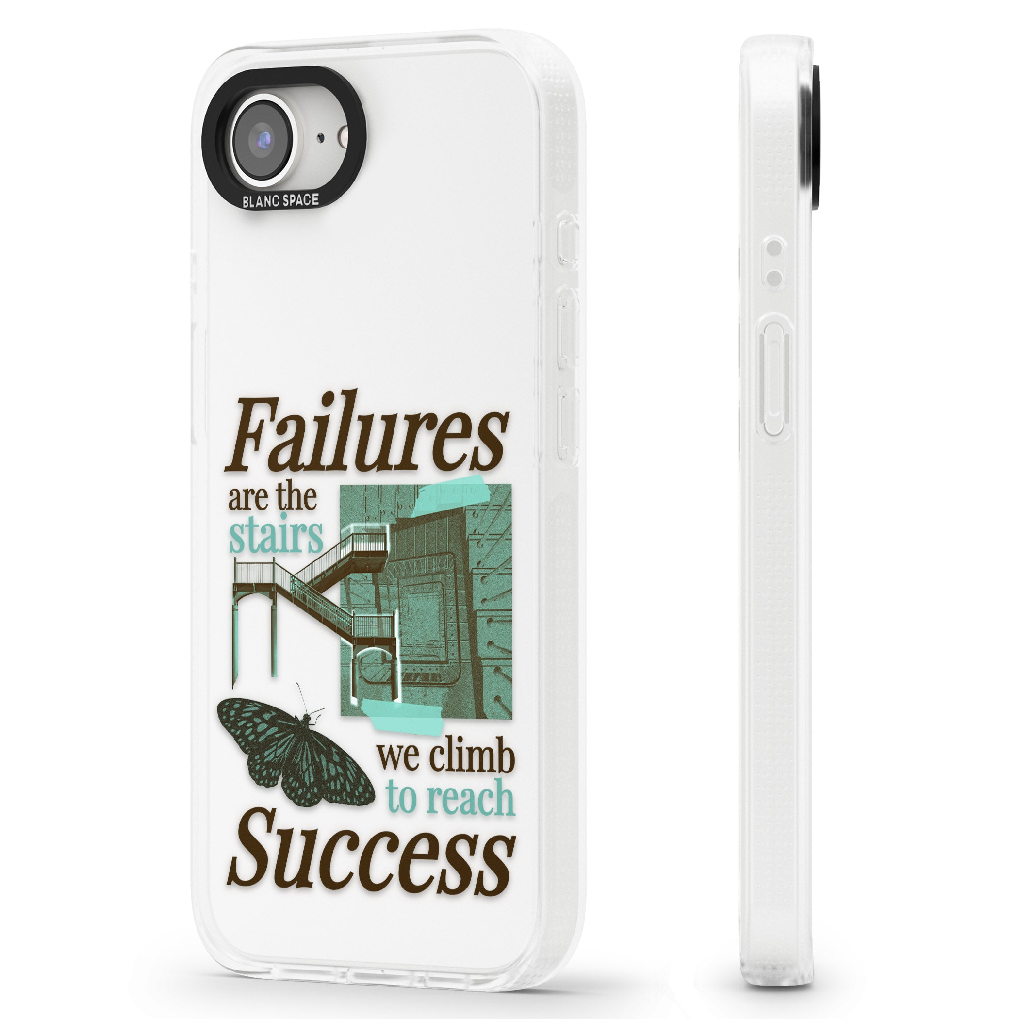 Fail To Succeed iPhone 16e Clear Case Impact Air - Blanc Space