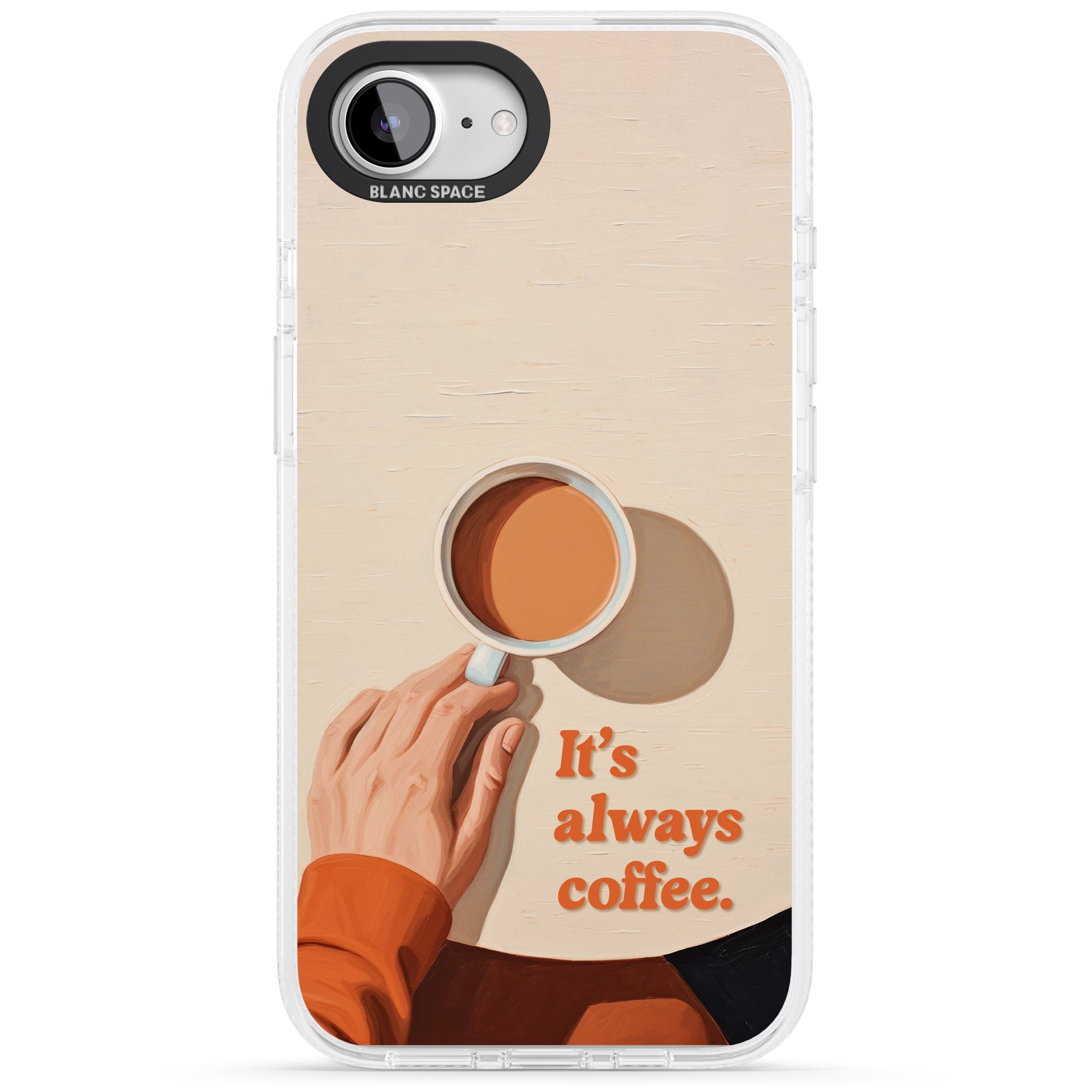 It's Always Coffee iPhone 16e Clear Case Impact Air - Blanc Space