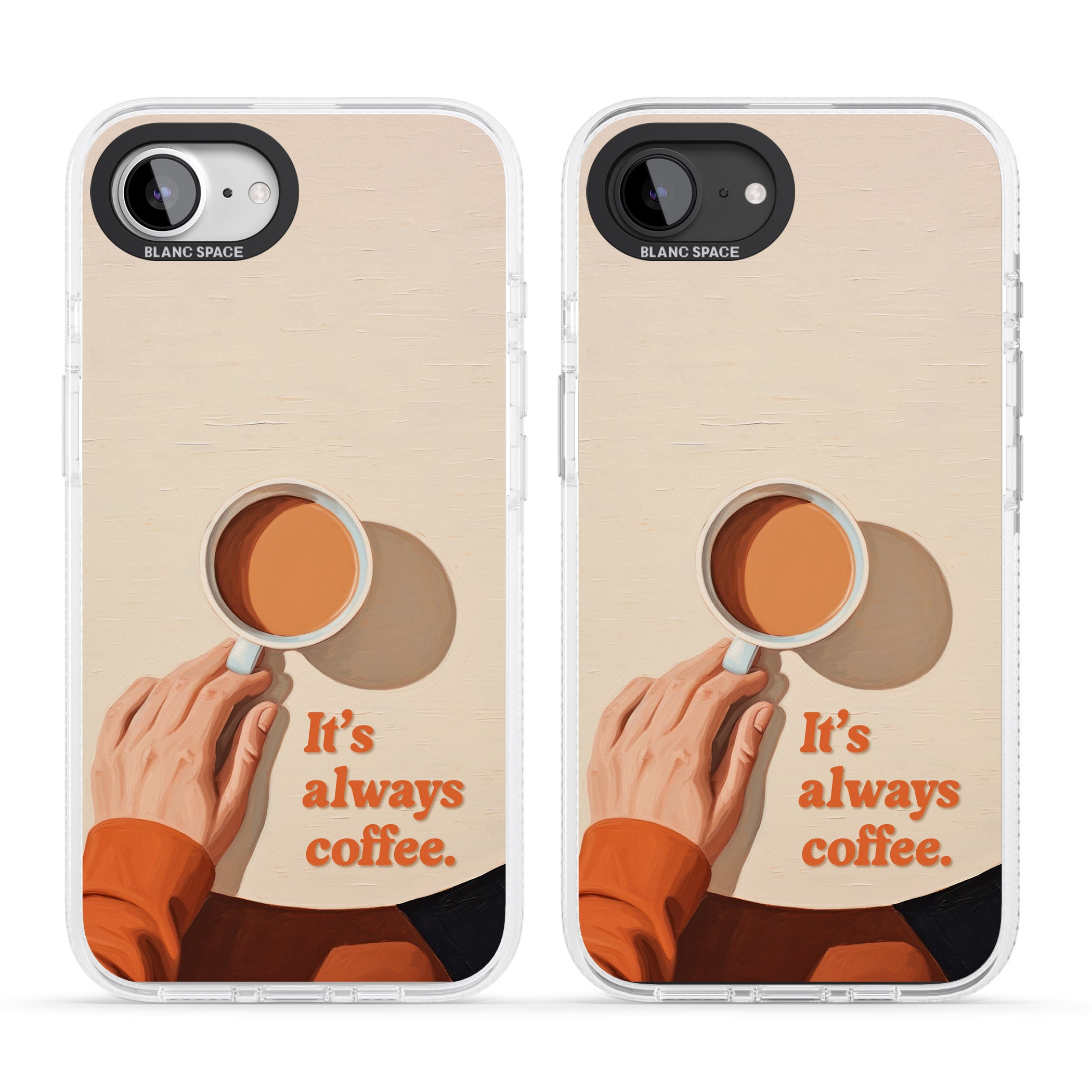 It's Always Coffee iPhone 16e Clear Case Impact Air - Blanc Space