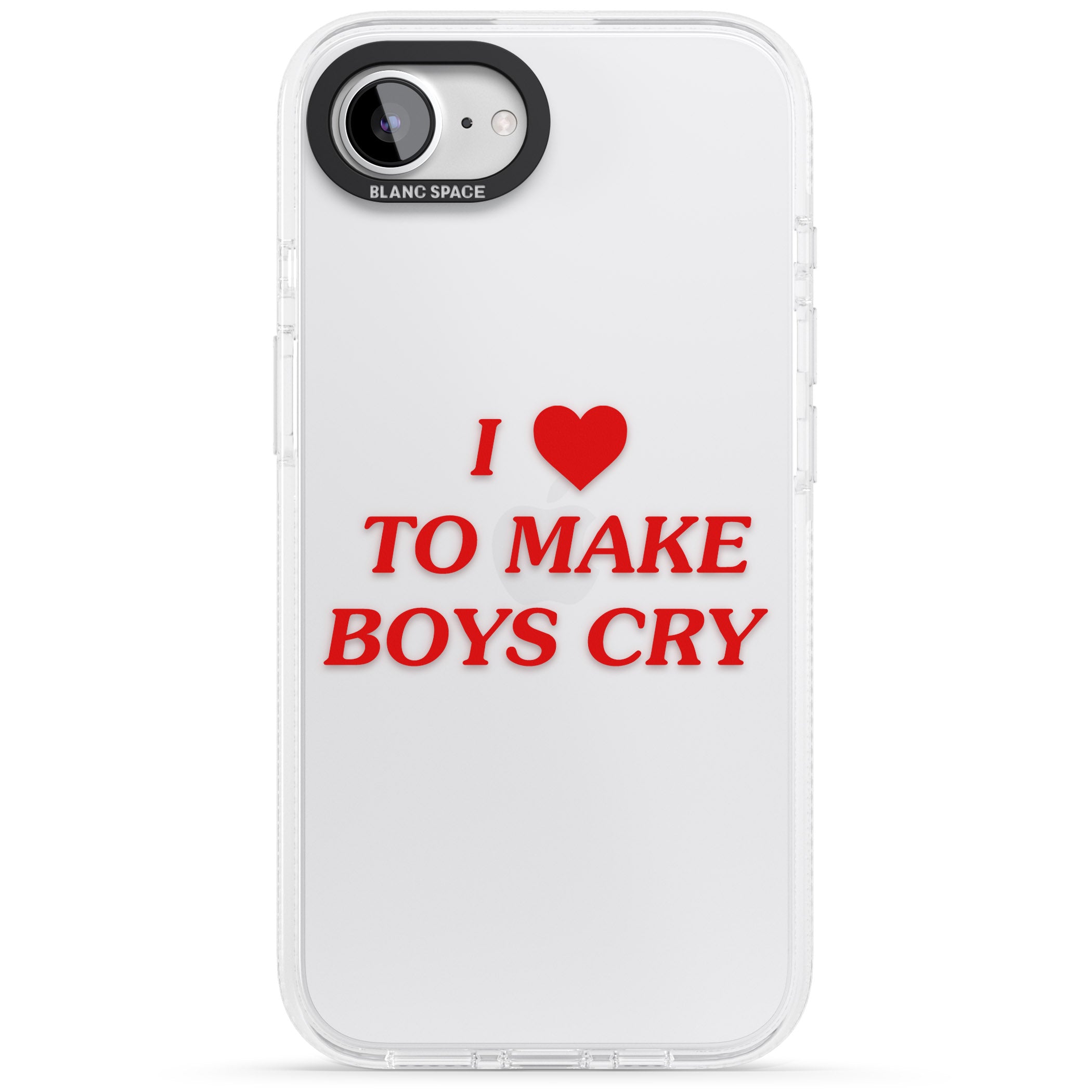 I Love to Make Boys Cry iPhone 16e Clear Case Impact Air - Blanc Space