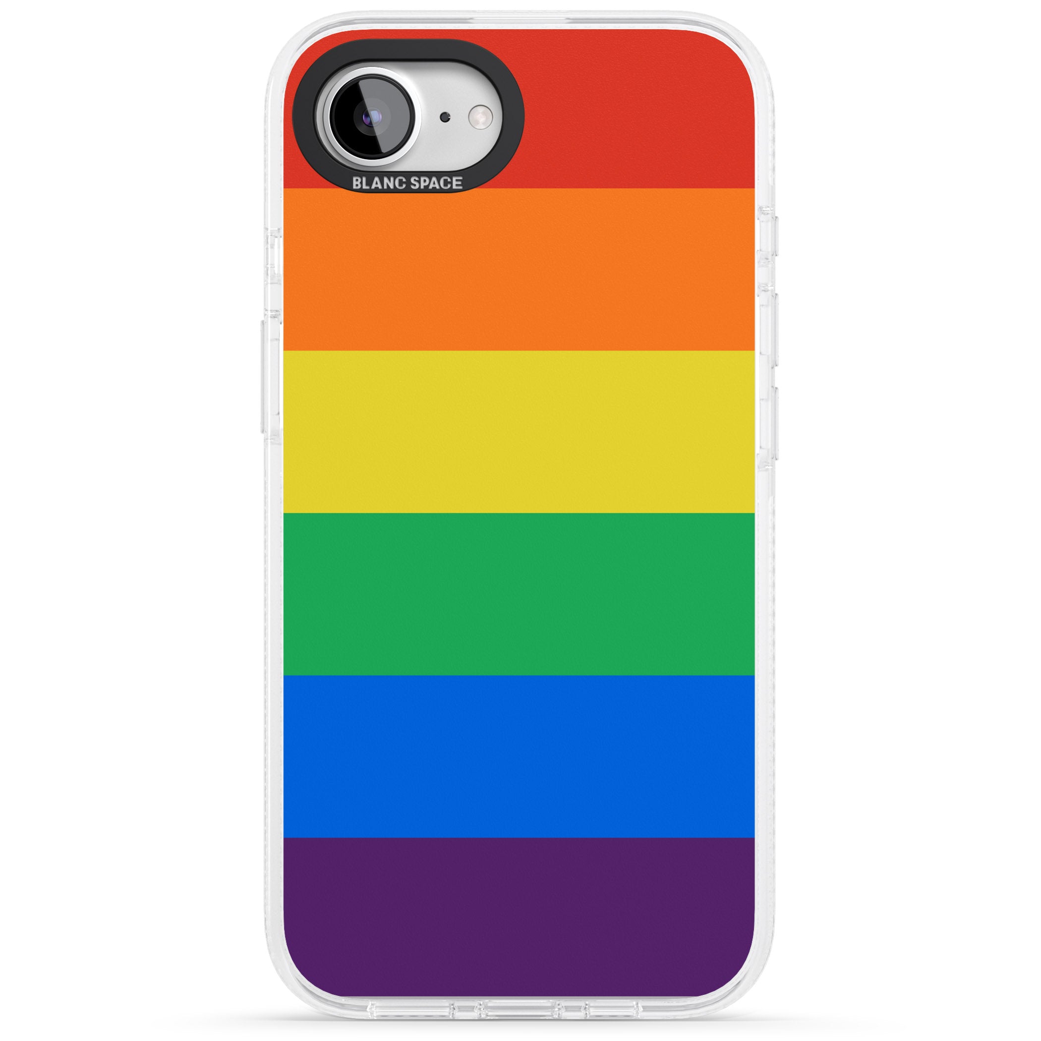 Rainbow Stripes iPhone 16e Clear Case Impact Air - Blanc Space