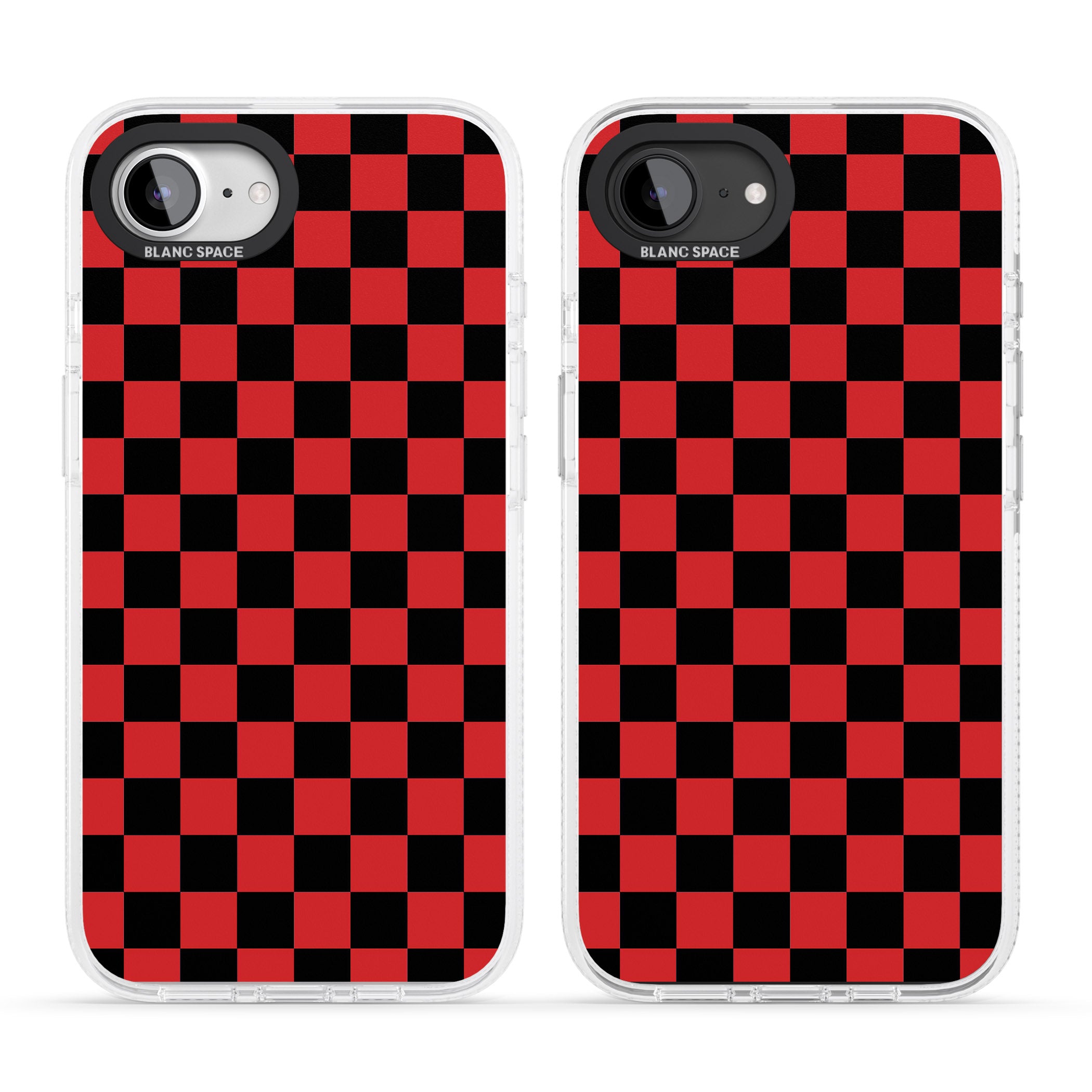 Red Black Checkered iPhone 16e Clear Case Impact Air - Blanc Space
