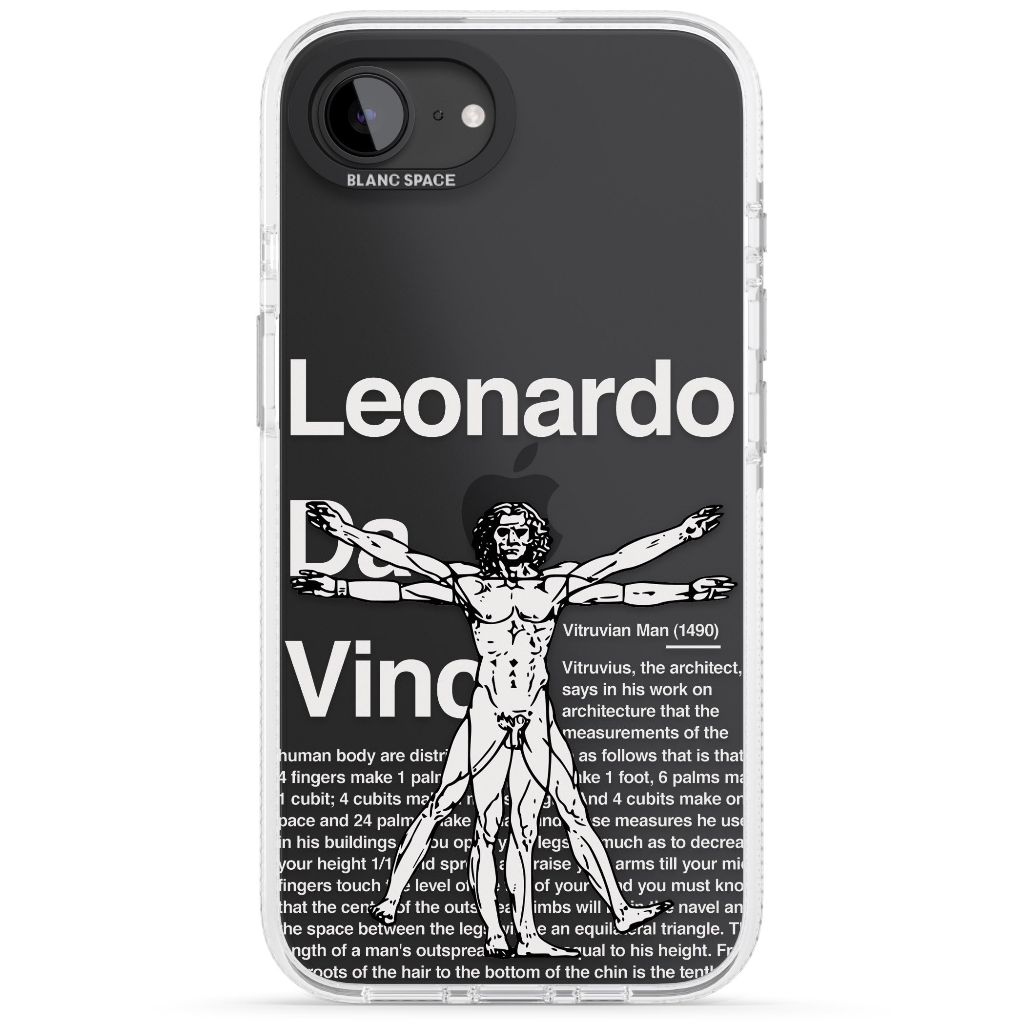 Vitruvian Man iPhone 16e Clear Case Impact Air - Blanc Space