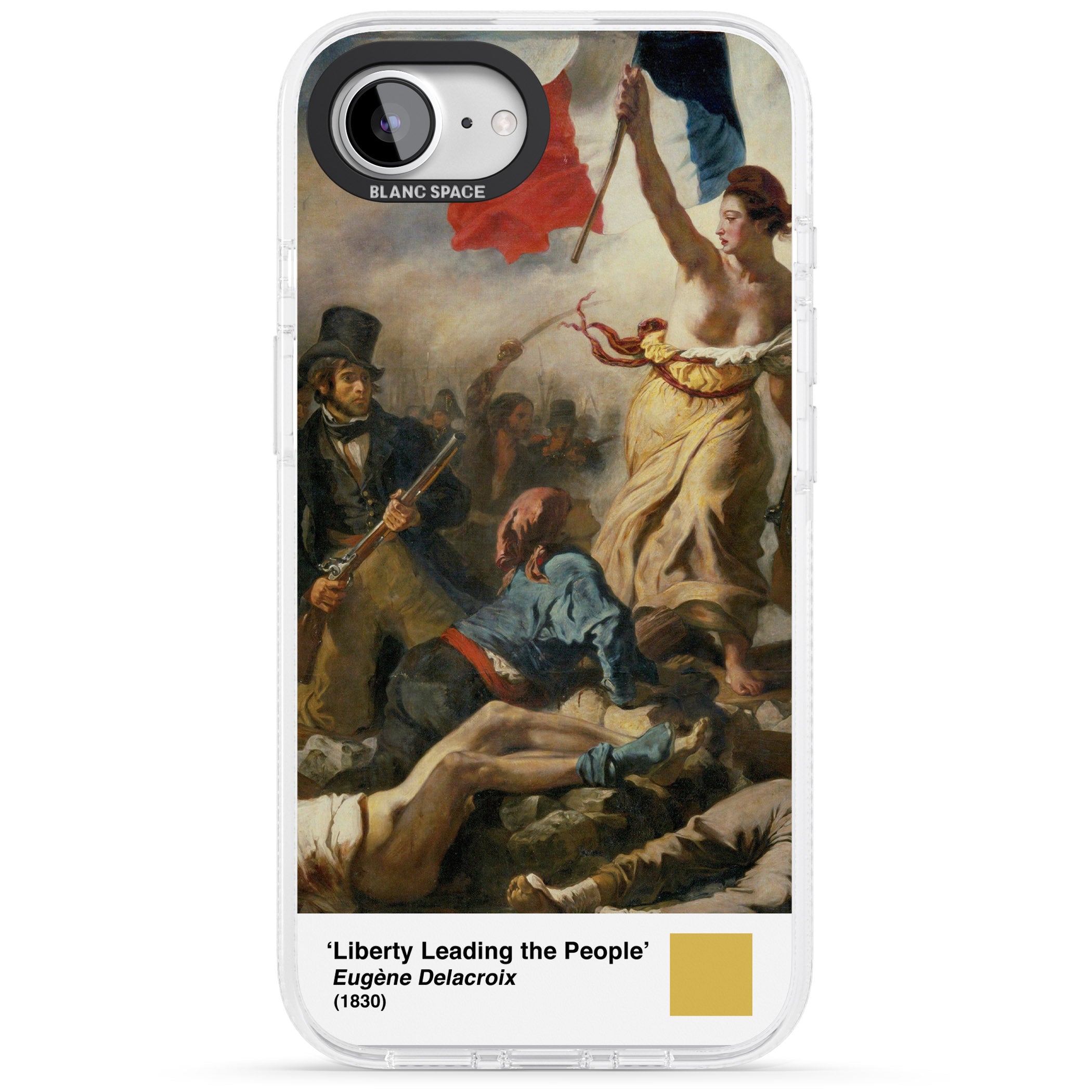 Liberty Leading the People iPhone 16e Clear Case Impact Air - Blanc Space