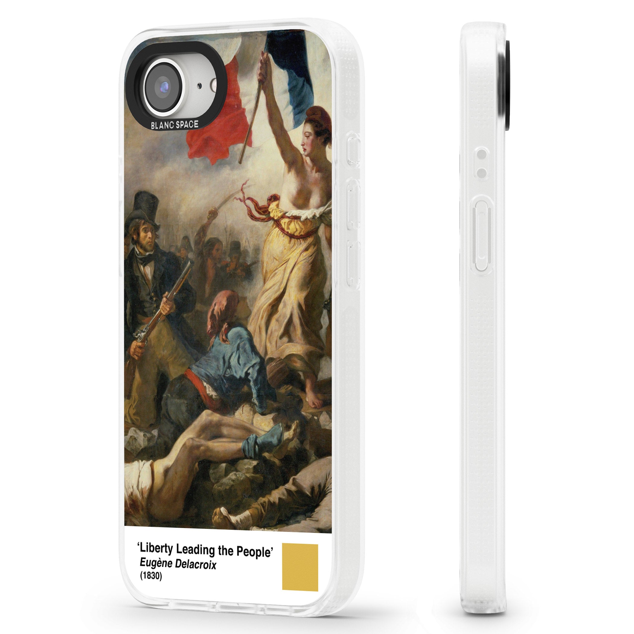 Liberty Leading the People iPhone 16e Clear Case Impact Air - Blanc Space