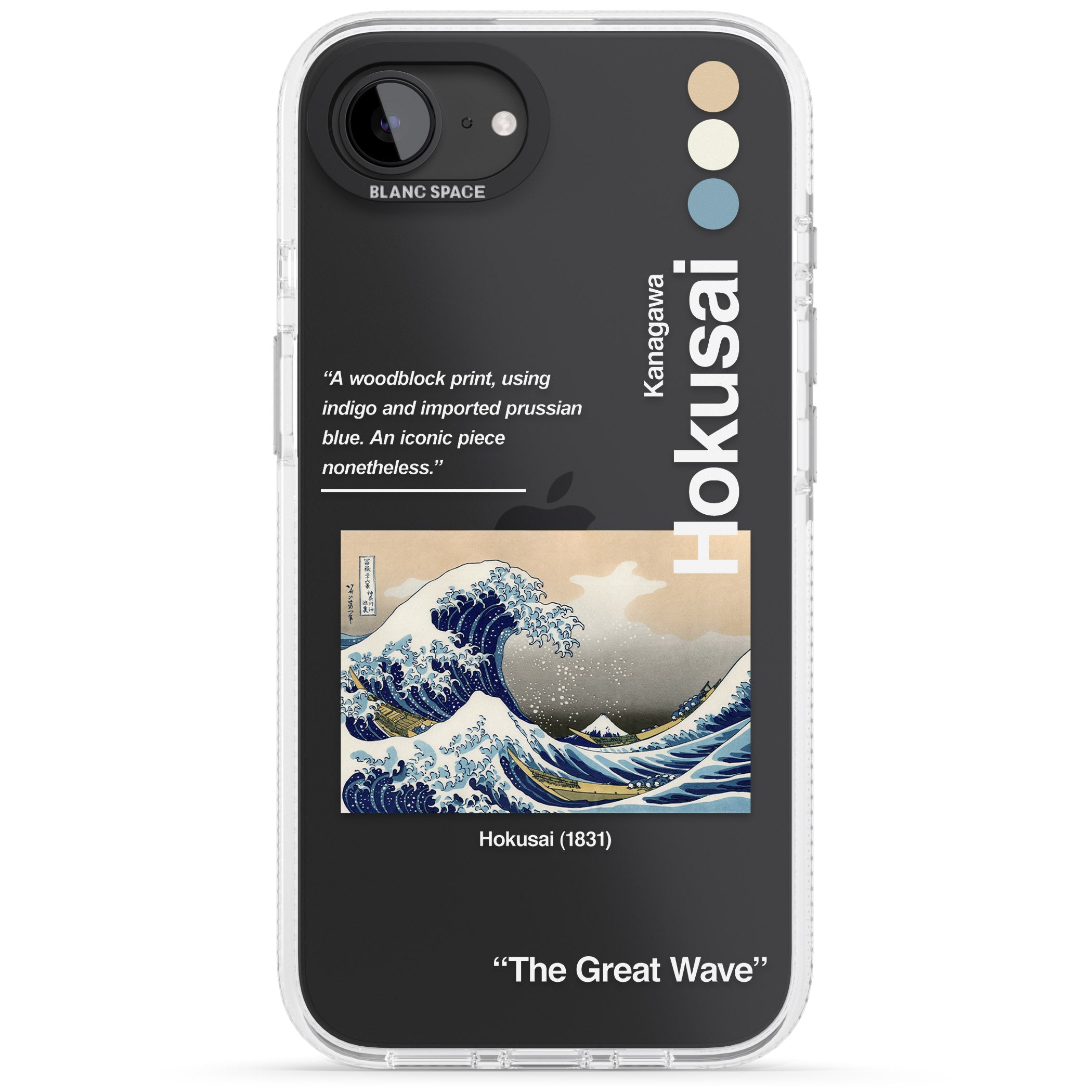 The Great Wave iPhone 16e Clear Case Impact Air - Blanc Space