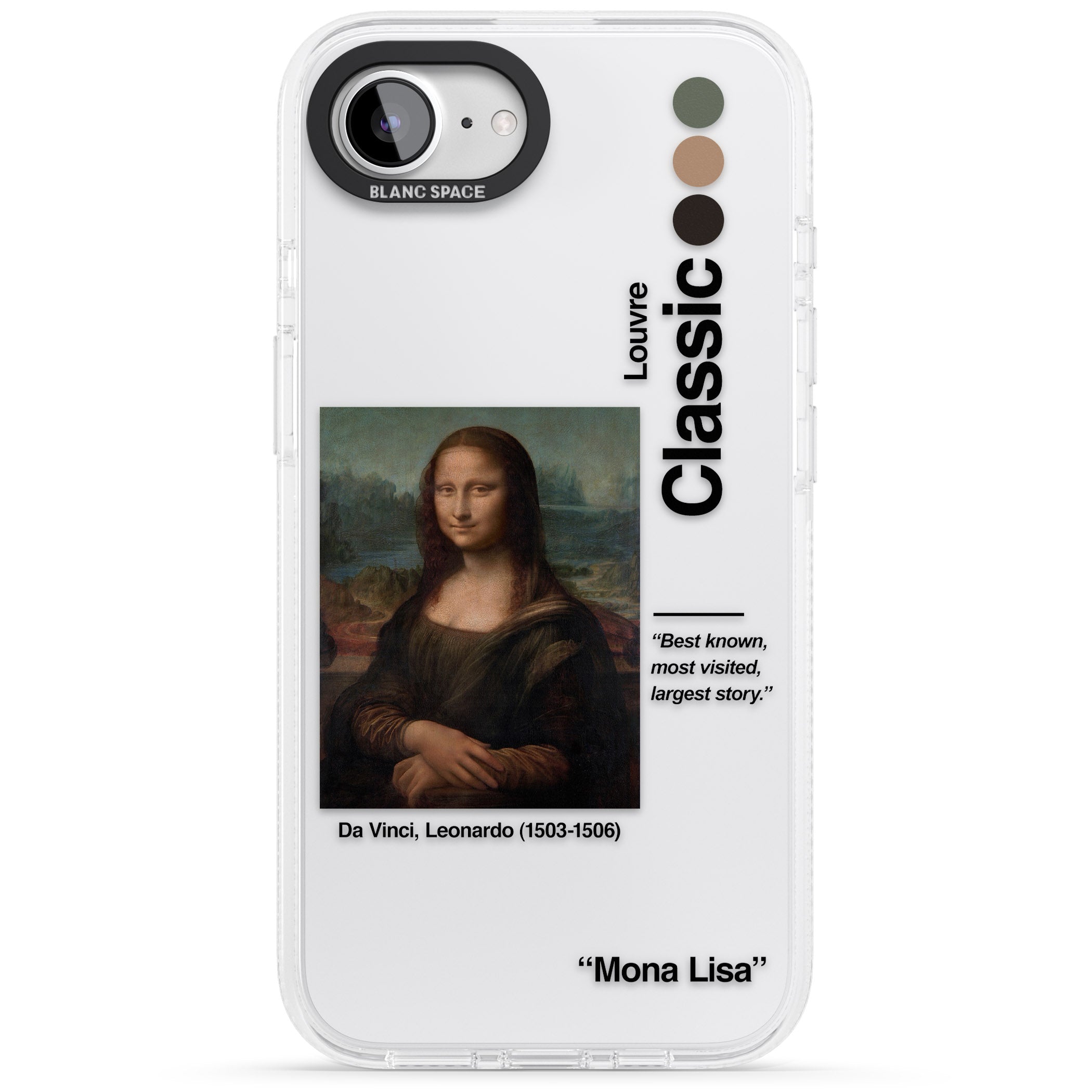 Mona Lisa - Leonardo Da Vinci iPhone 16e Clear Case Impact Air - Blanc Space