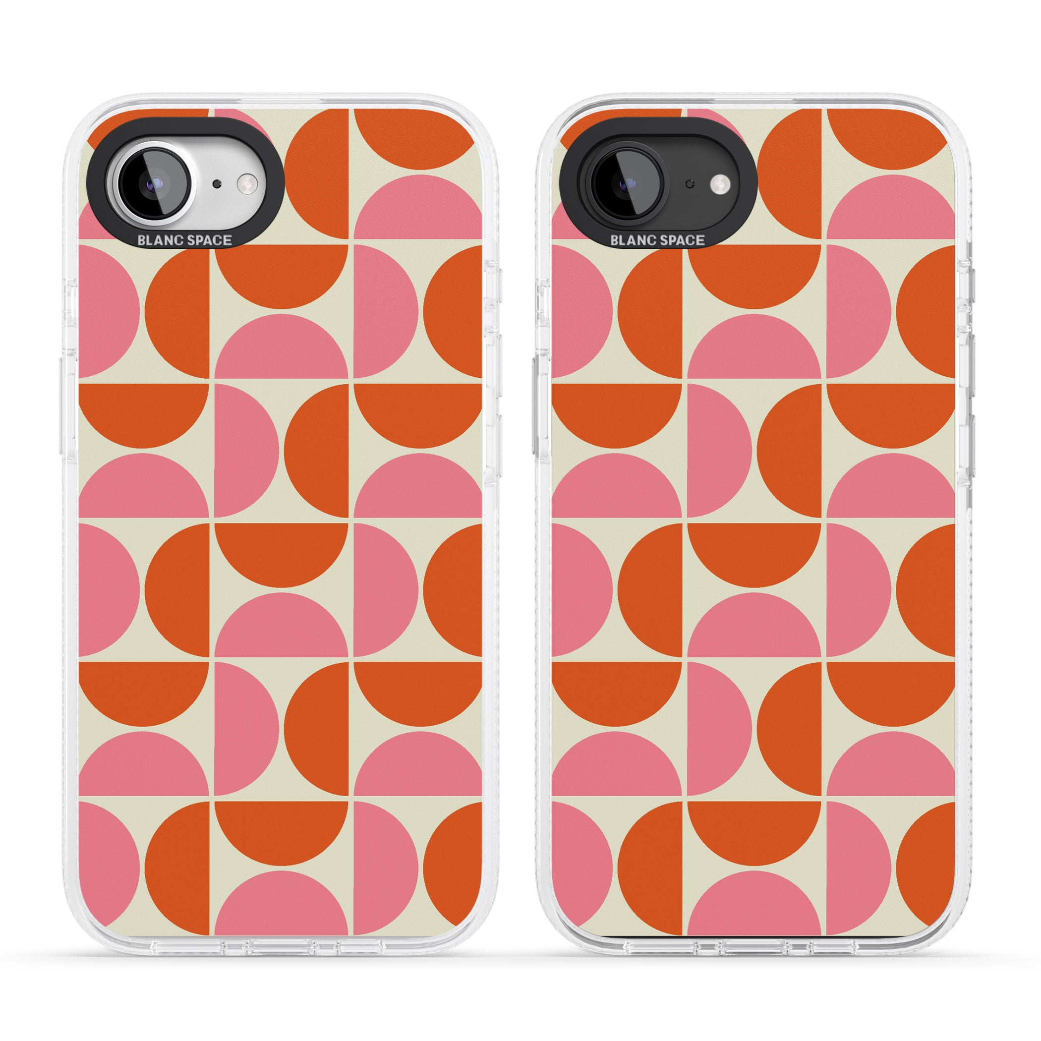 Retro Half-circle Pattern iPhone 16e Clear Case Impact Air - Blanc Space